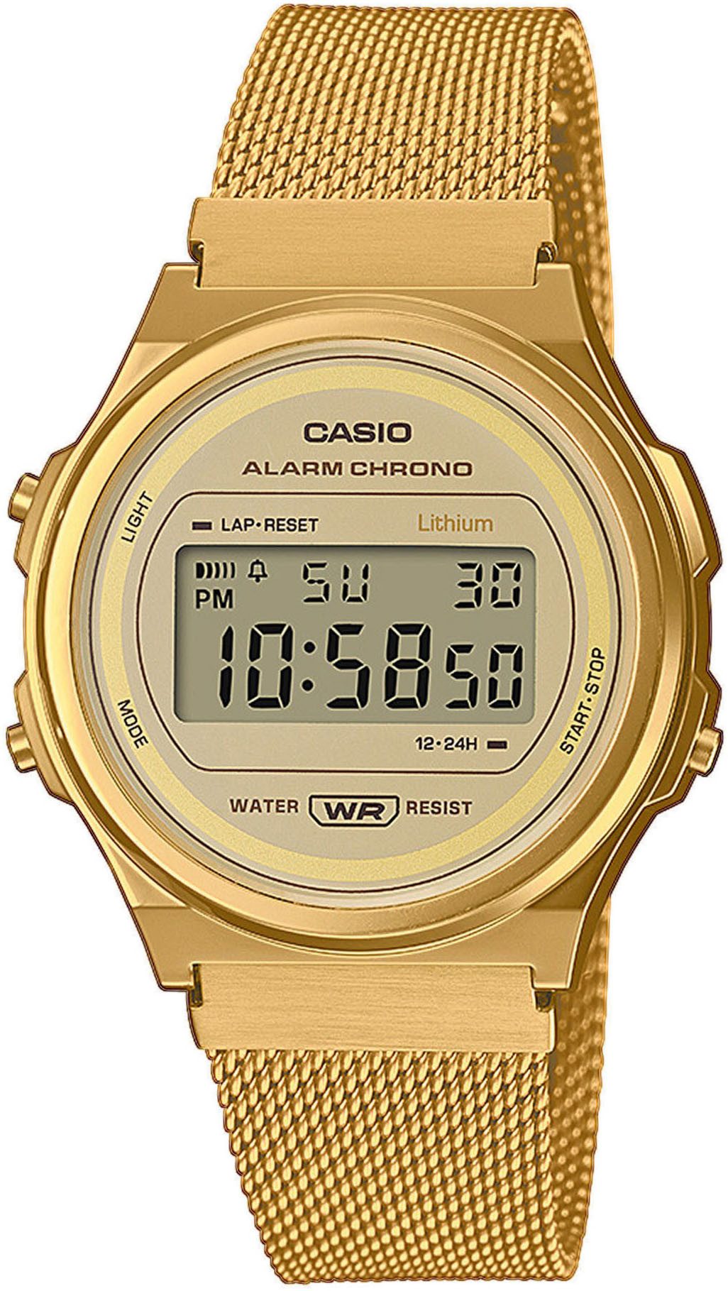 CASIO VINTAGE Chronograph A171WEMG-9AEF, Quarzuhr, Armbanduhr,Damenuhr,Herrenuhr, Digitialuhr, Edelstahlarmband