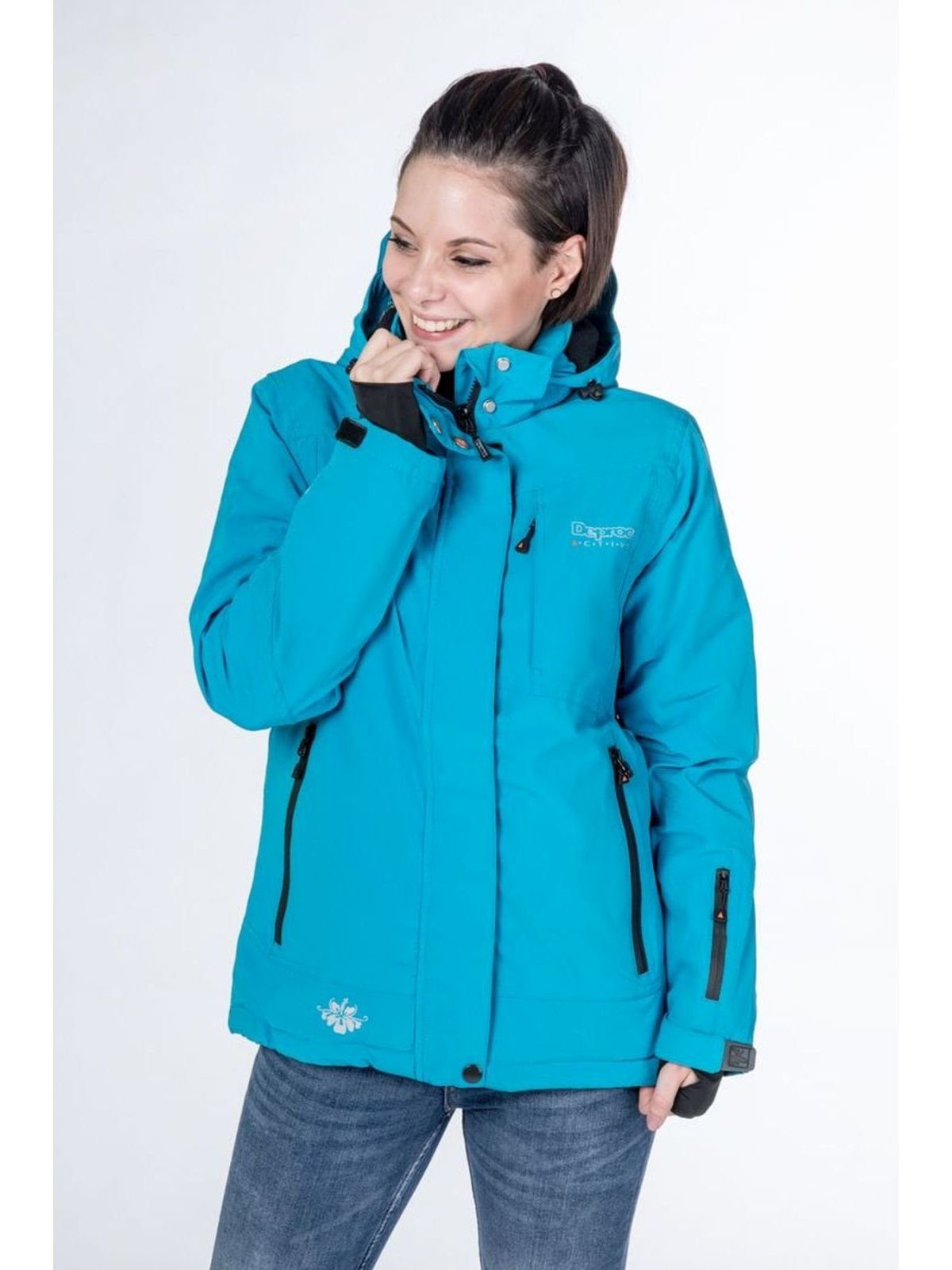 DEPROC Active MONTREAL NEW Windfang Größen CS in WOMEN türkis erhältich, auch mit großen Winterjacke herausnehmbarem