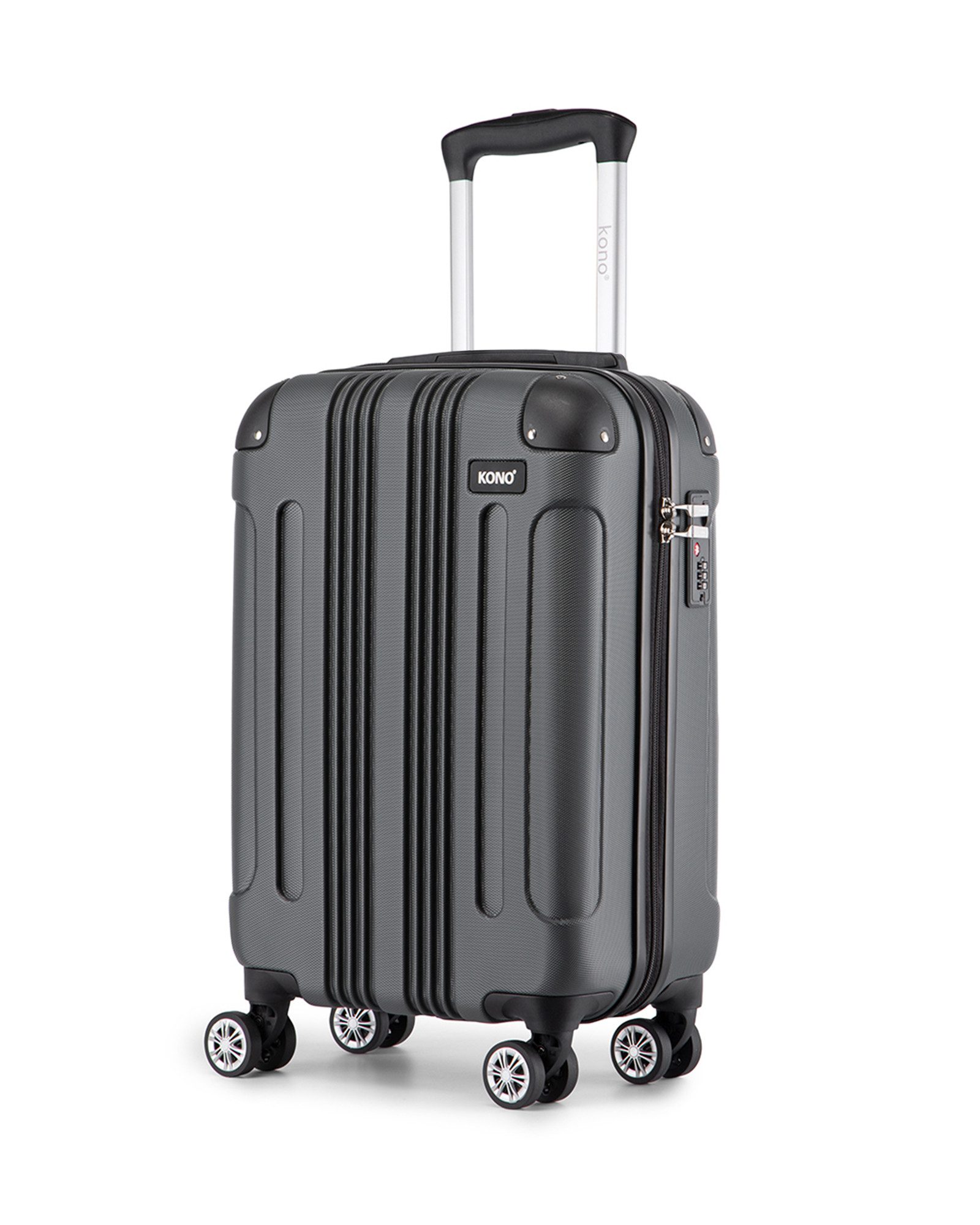 KONO Handgepäck-Trolley Panda-Design Hartschalen-Koffer mit 360°-Drehrollen