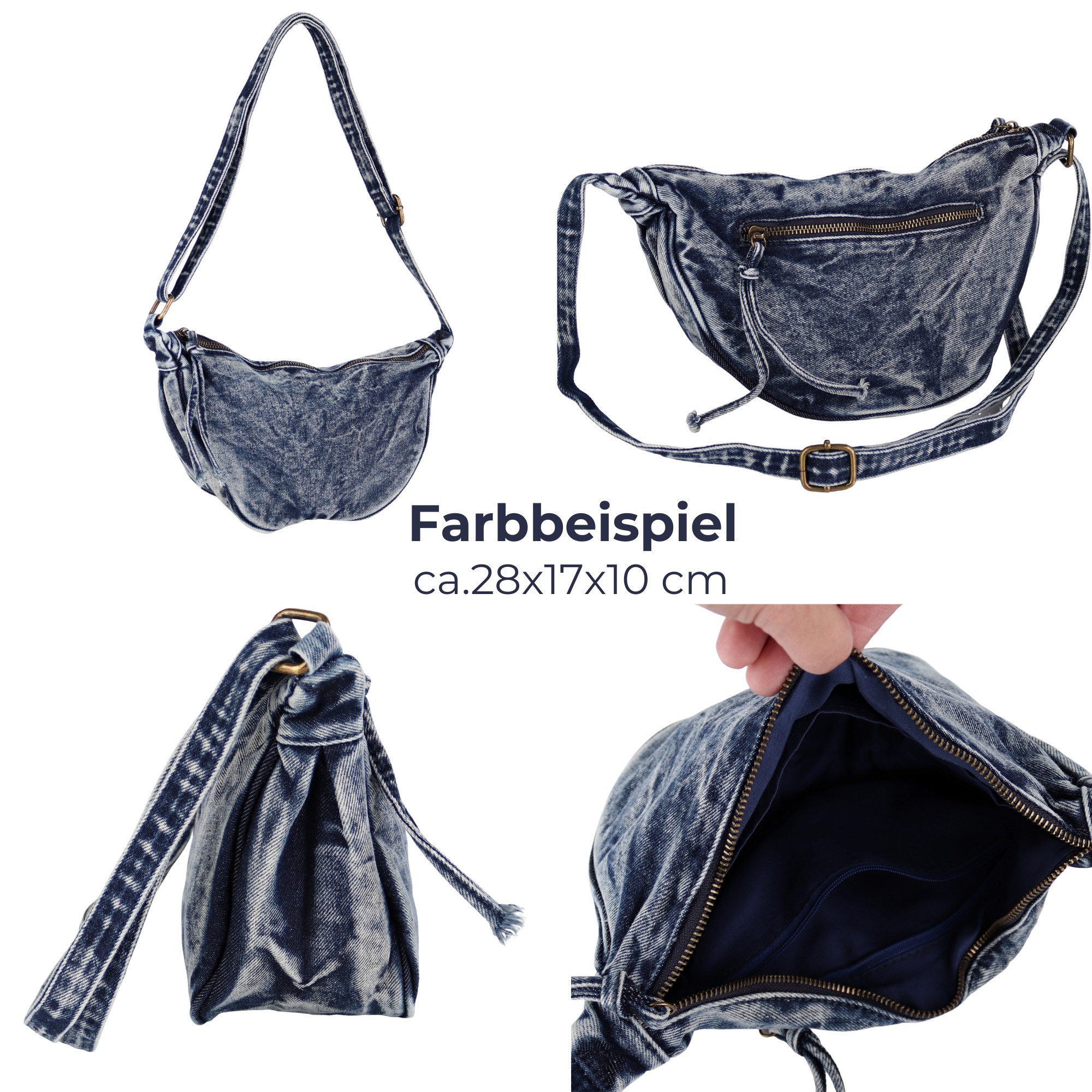 MIRROSI Umhängetasche Damen aus Jeans Schultertasche Denim 3 Größen auswähl günstig online kaufen