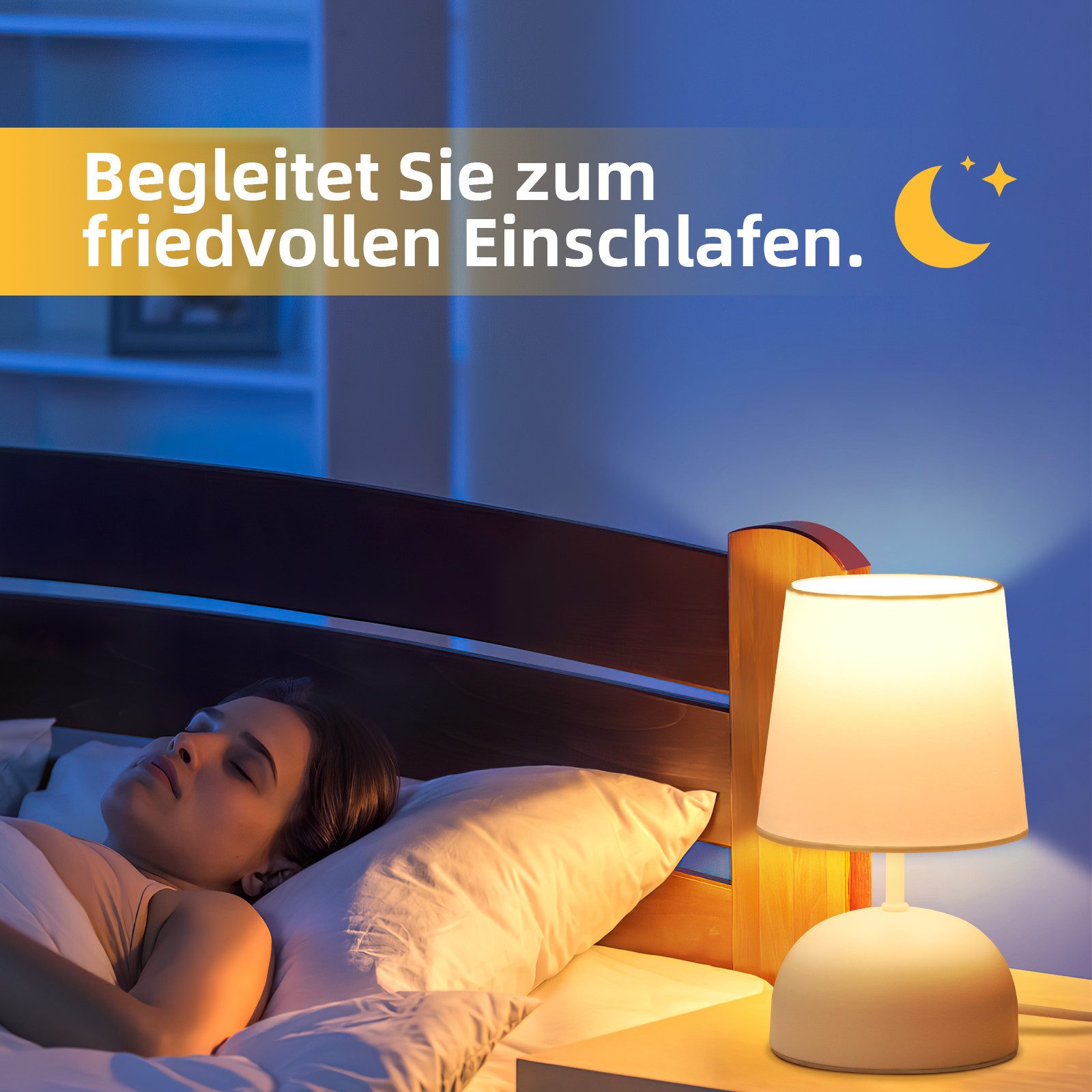 Nettlife Tischleuchte Beige Stoff mit Kabel günstig online kaufen
