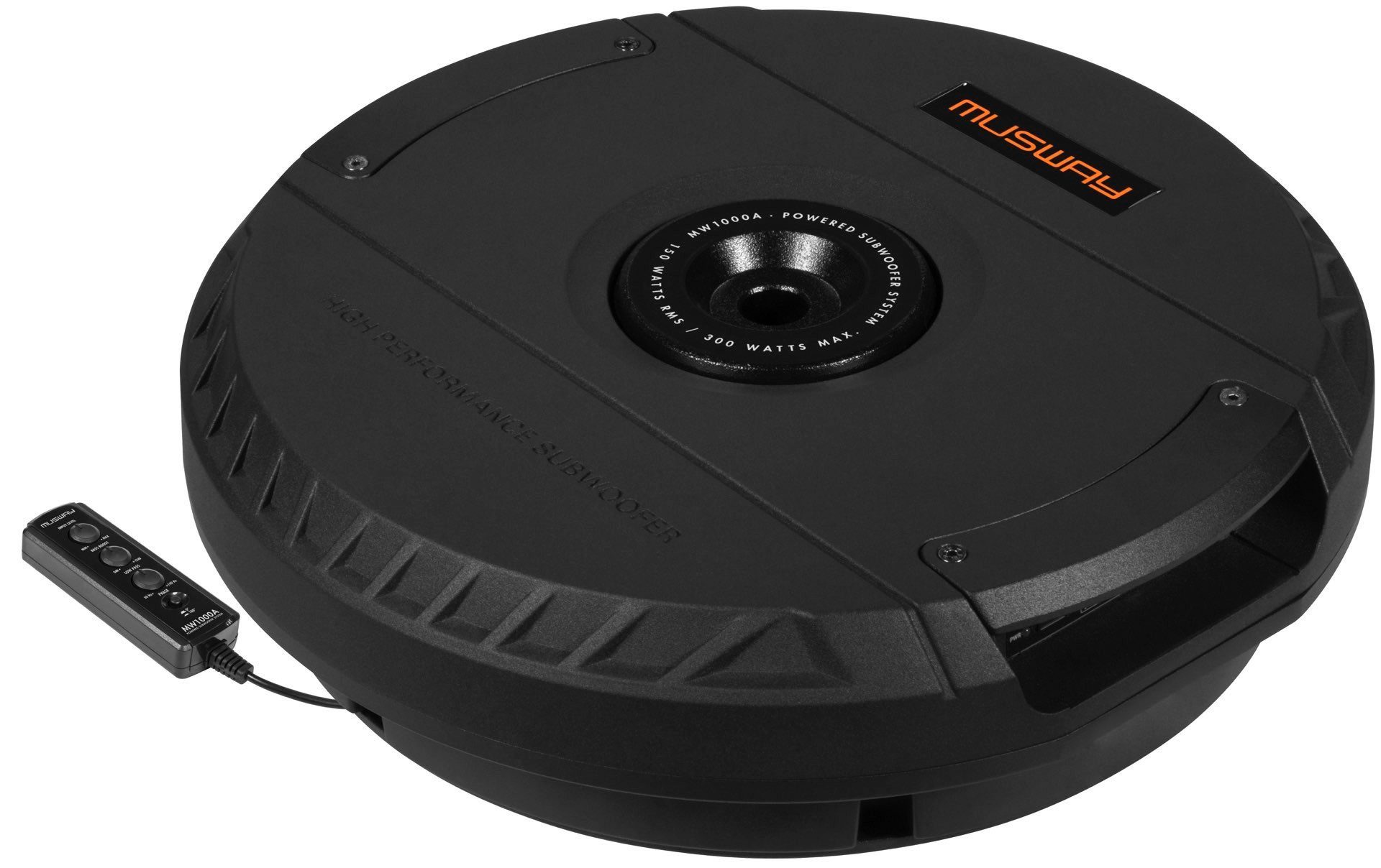 Musway MW1000A Aktiv-Reserverad Subwoofer 28 cm auch Notrad 300 Watt Auto-Subwoofer (150 W, max.: W 28 cm)