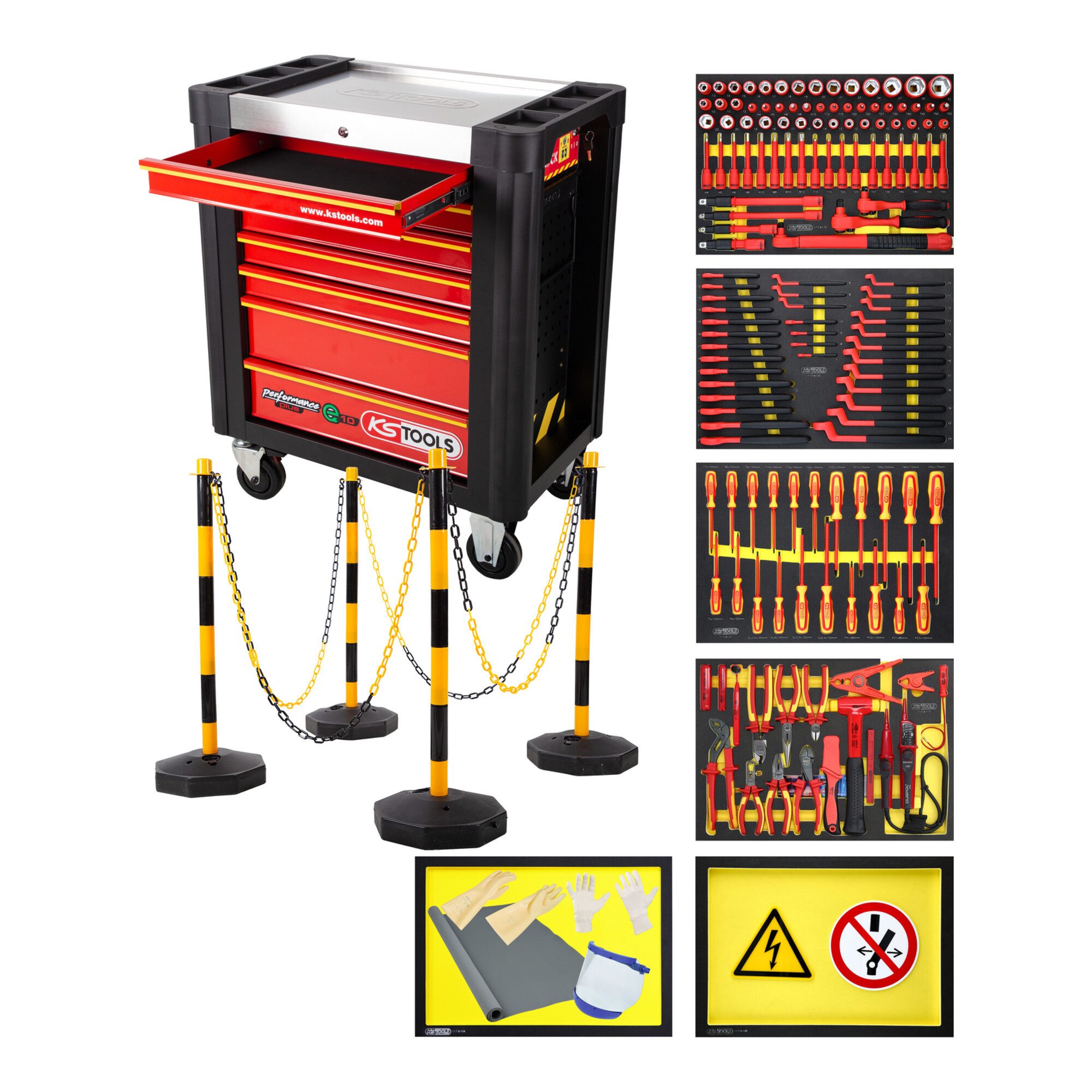 KS Tools Werkstattwagen KS Tools Werkstattwagen PERFORMANCEplus e10 mit isolierten Werkzeugen