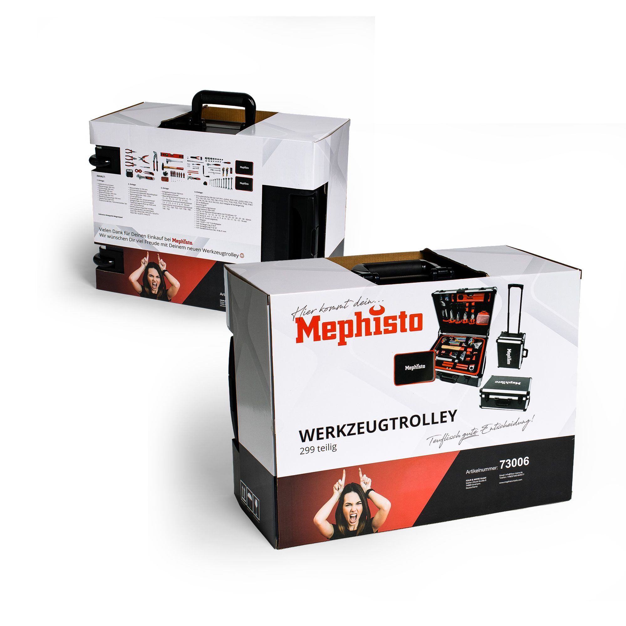 Mephisto-Tools Werkzeugset, (fertig montiert und bestückt), Werkzeug aus hochwertigem Chrom Vanadium Stahl
