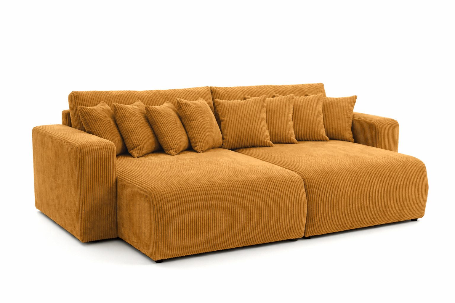 Kaiser Möbel Schlafsofa, Cordstoff Poso, PIANO DOUBLE, Große Liegefläche, Tiefe Sitzfläche, Cordstoff mit markanter Struktur