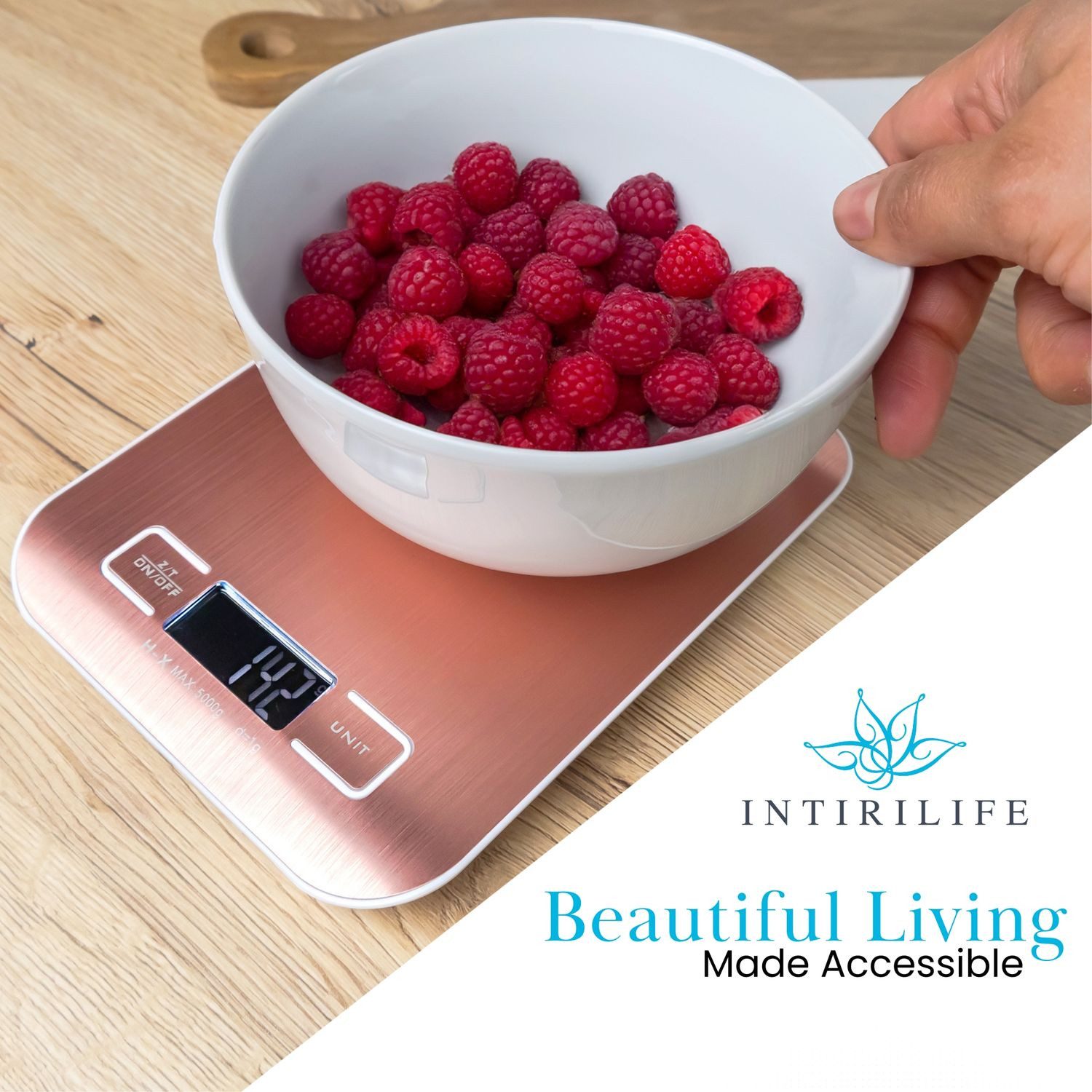 Intirilife Küchenwaage Küchenwaagen, (1-tlg), Küchenwaage mit LCD Display und TARA Funktion Präzise Digitalwaage 5kg