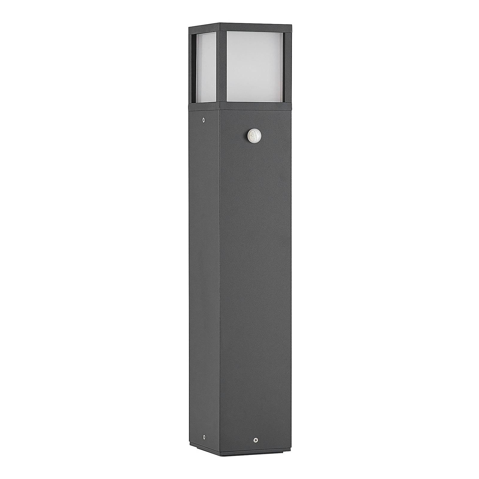 Lucande Pollerleuchte Dewari, Leuchtmittel nicht inklusive, Modern, Aluminiumdruckguss, Polycarbonat, dunkelgrau, 1 flammig,mit