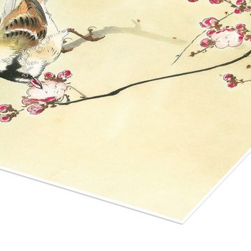 Posterlounge Poster Ohara Koson, Kleiner Vogel und Blüten, Malerei