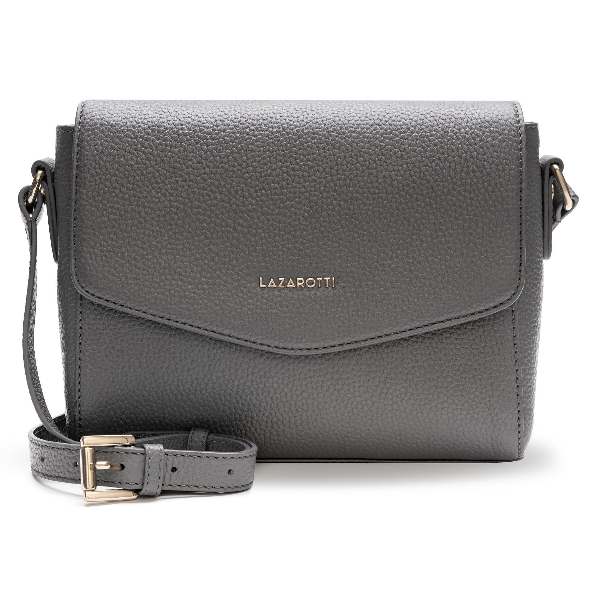 Lazarotti Bologna Leder Leather, Umhängetasche grey