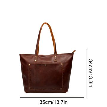 OKWISH Handtasche Damen Henkeltasche Freizeittasche Tragetasche Leder Tasche Vintage (Echtleder Schultertasche Arbeitstasche Ledertasche Laptoptasche Shopper , Bürotasche, Aktentasche, Unitasche, Echtes Leder, Top Griff, Luxus, Groß), für Herren Frauen Jungen Freizeit Arbeit Business Schule Büro Reisen