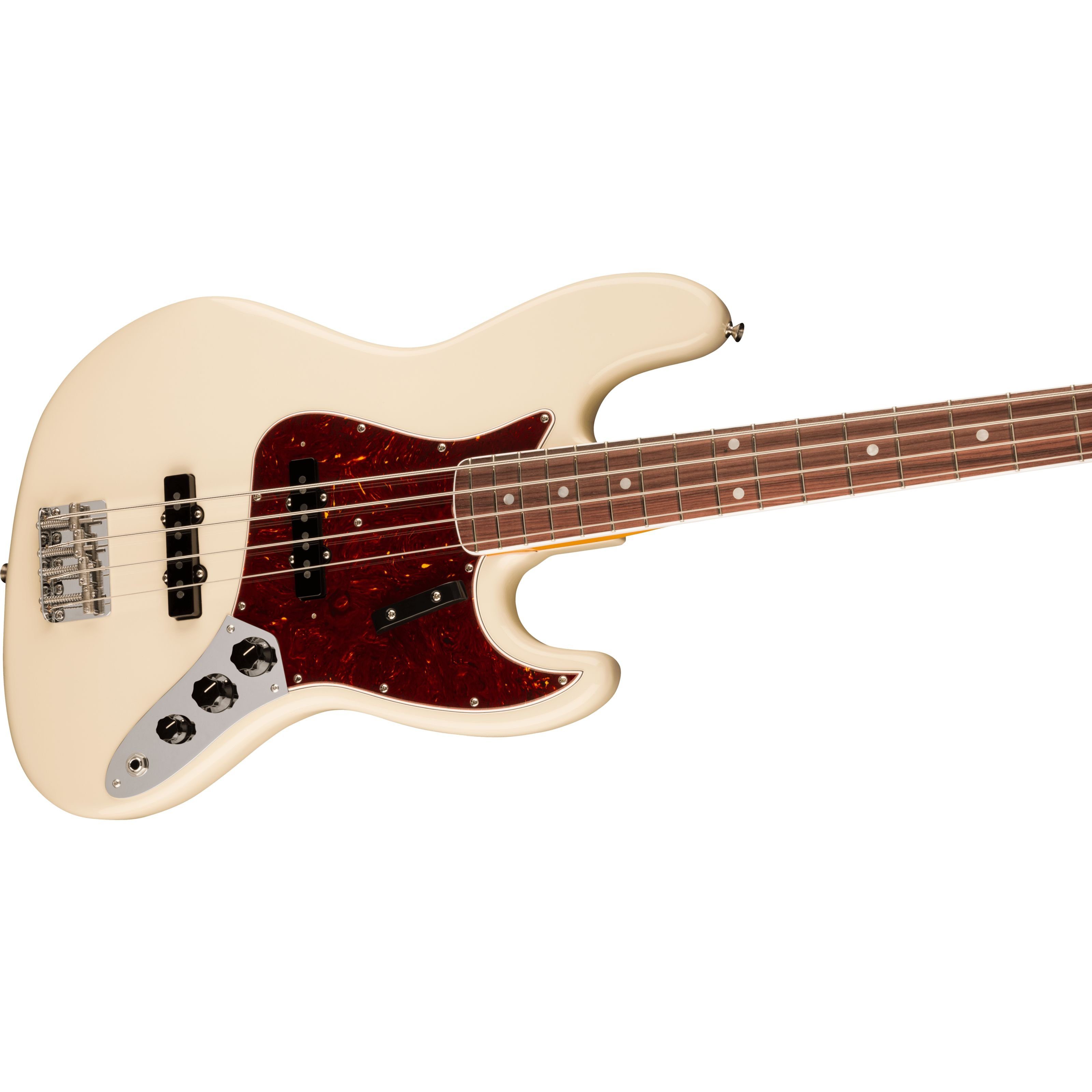 Fender E-Bass, E-Bässe, 4-Saiter E-Bässe, American Vintage II 1966 Jazz Bass RW Olympic White - E-Bass