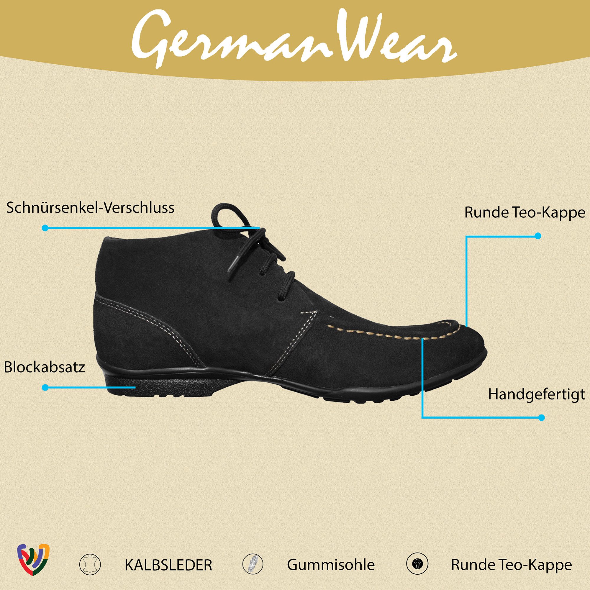 German Wear TREND HSH043 Schnürboots Desert Boots Lederschuhe Stiefeletten günstig online kaufen