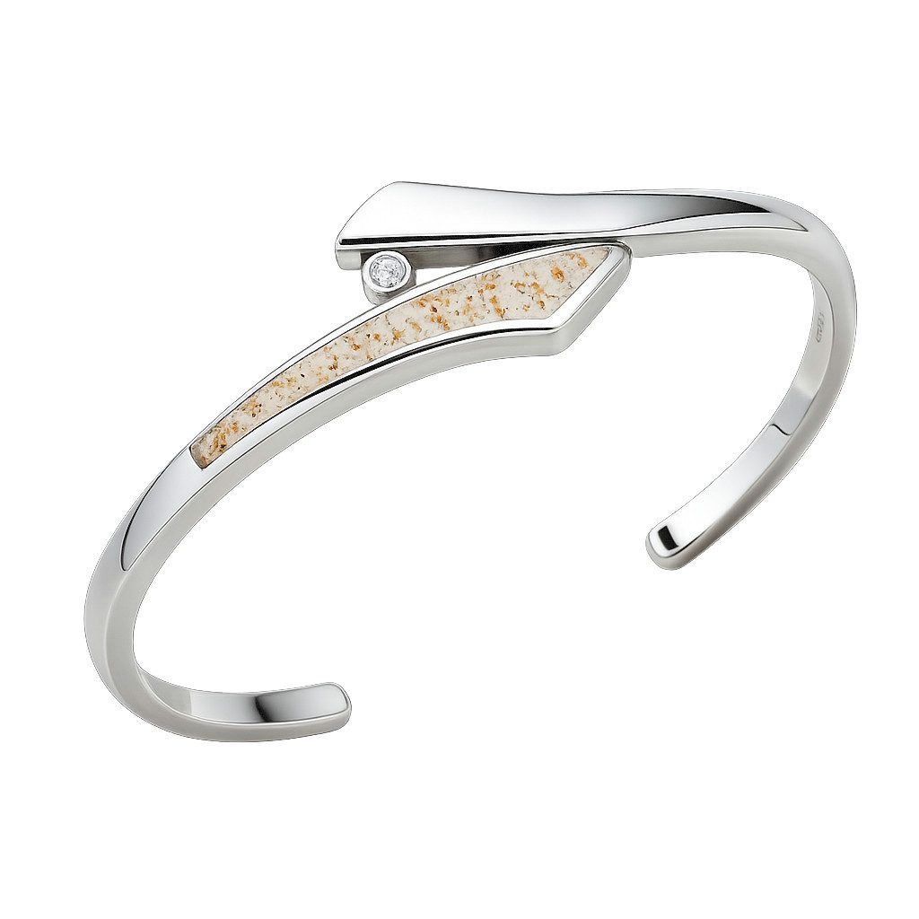 DUR Armspange STEEL Damen STB1007SA Twinkle Edelstahl Strandsand® Crystal 18,5 cm