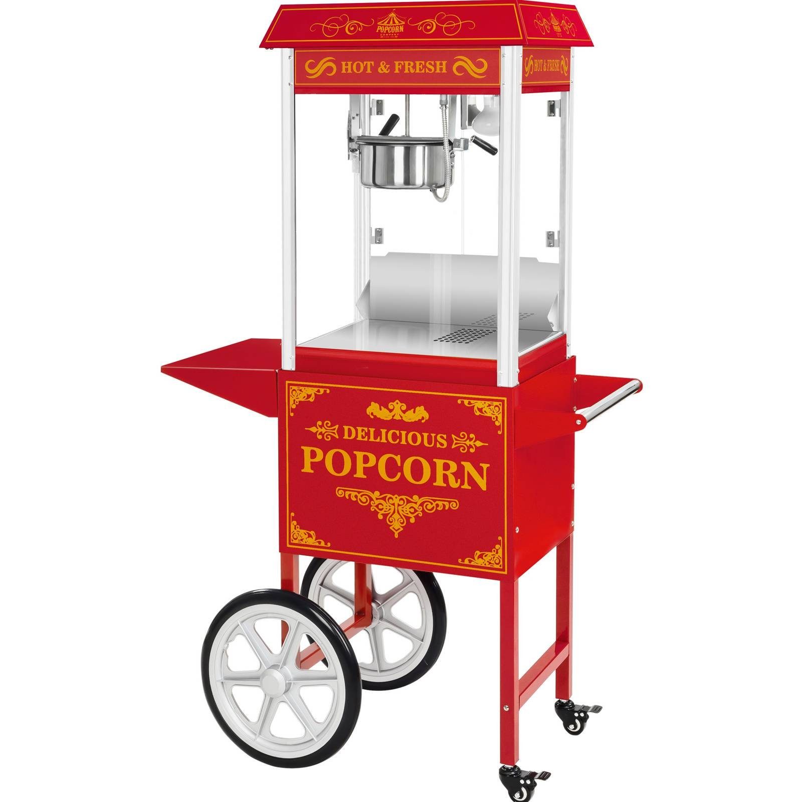 Royal Catering Popcornmaschine Retro Popcornmaschine Profi Popcornmaker Popcornautomat 1500W 5kg/h
