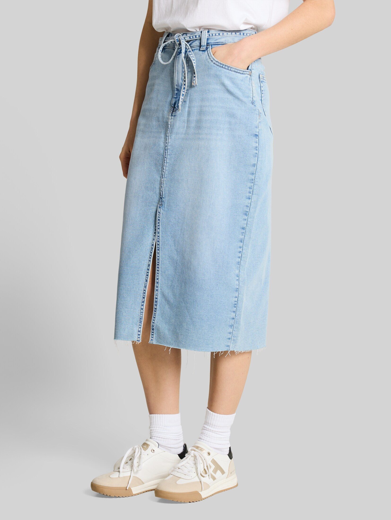 TOM TAILOR Denim Sommerrock Röcke Midi-Jeansrock mit Schlitz