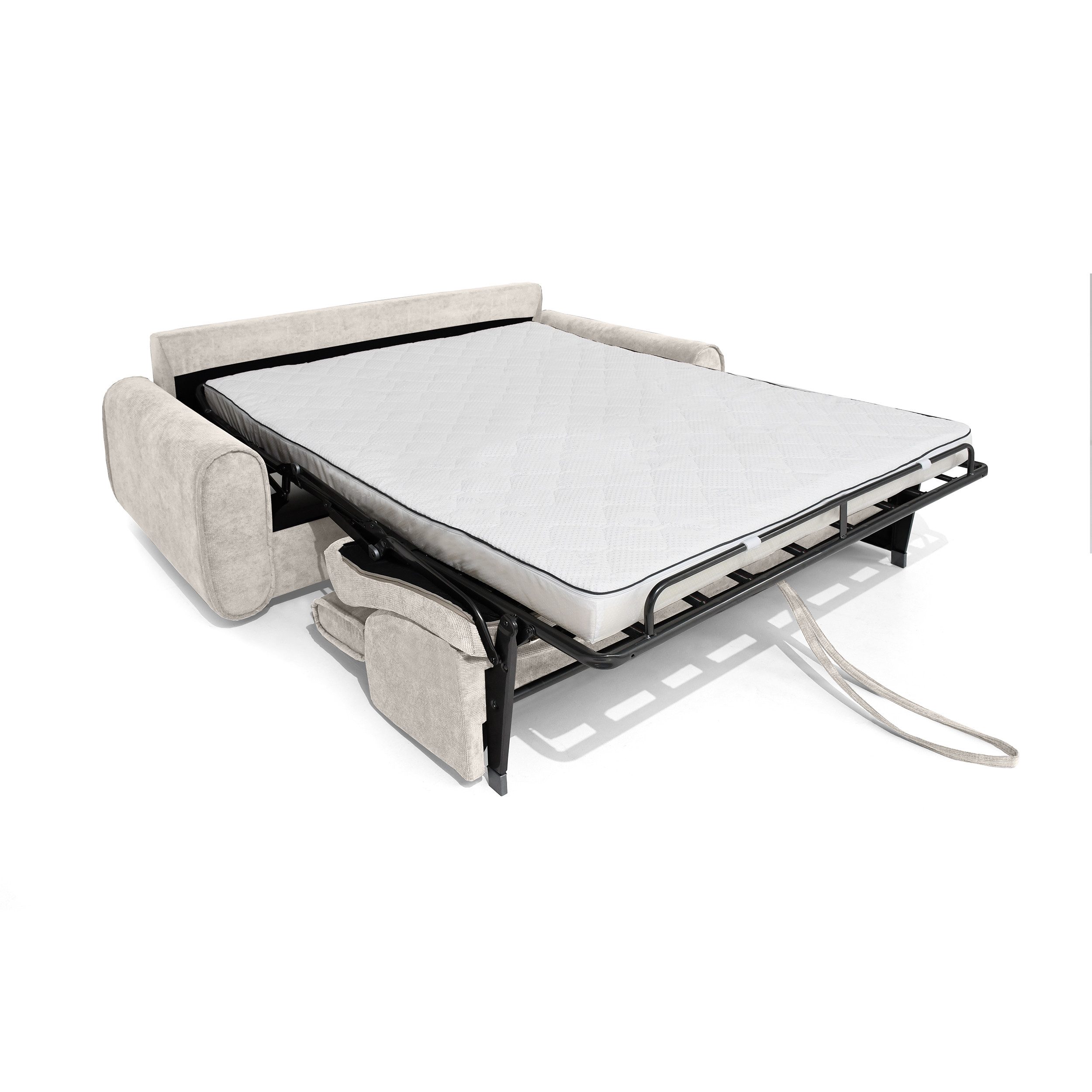 Beautysofa Schlafsofa Pavarti modernes Sofa mit italienischem Klappmechanismus und Matratze, mit Bettkasten, verstellbaren Kopfstützen und Schlaffunktion, in 3 Größen & 8 Farben