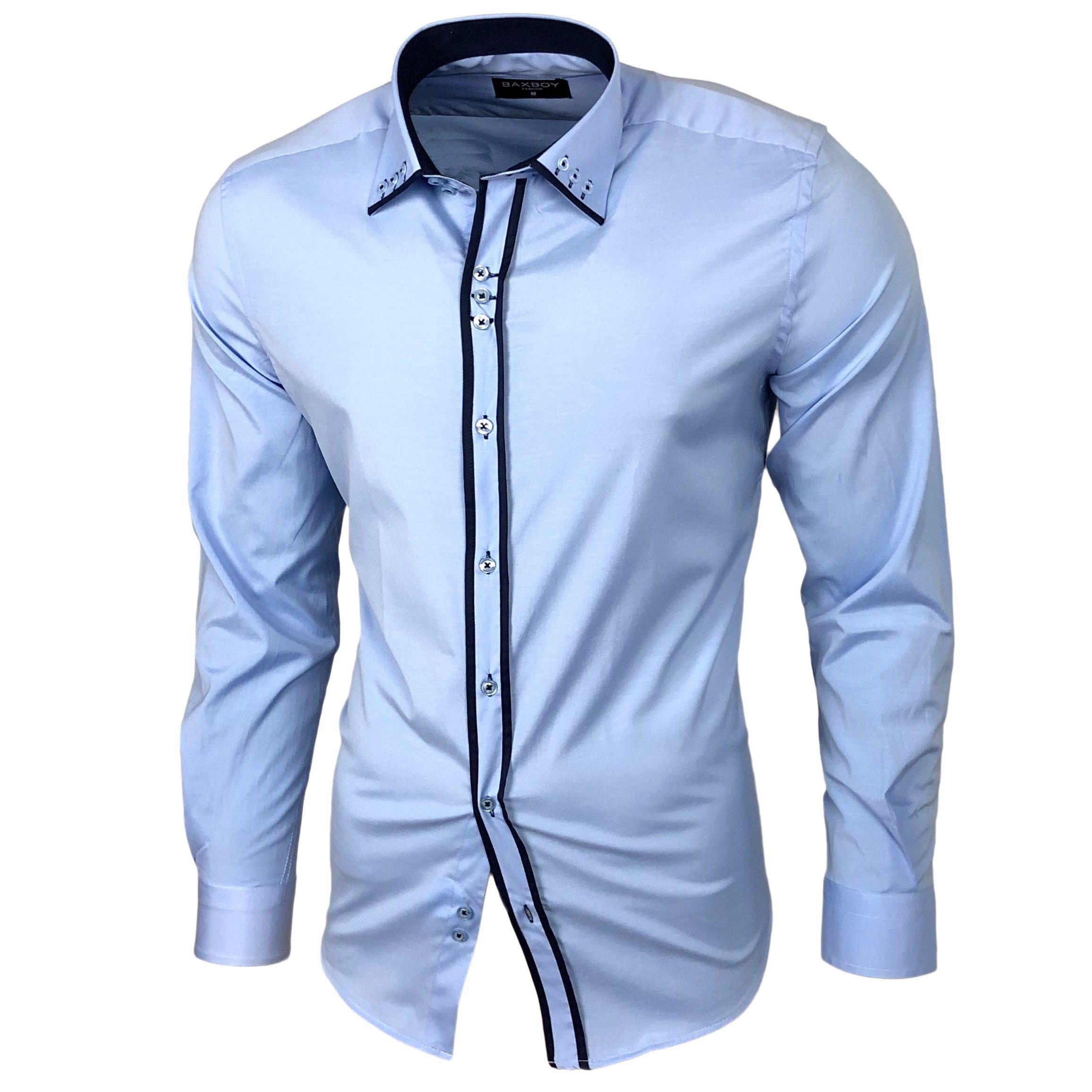 Baxboy Langarmhemd Baxboy Herren Hemd Kentkragen günstig online kaufen