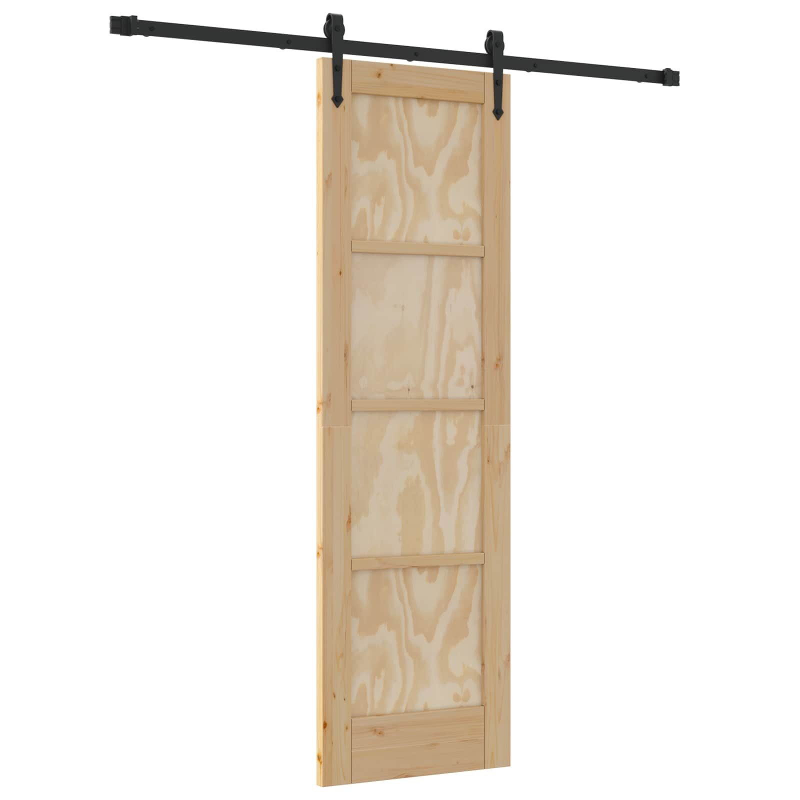 vidaXL Haustür Schiebetür ORKDAL Natürlich und Schwarz 61 x 198,5 cm (1-St)