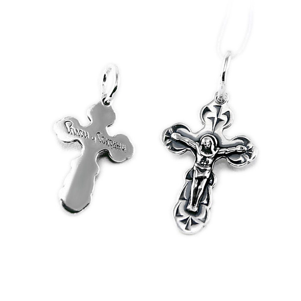 Kreuzanhänger Kettenanhänger Jesus Kreuz 925 Silber Orthodoxe An
