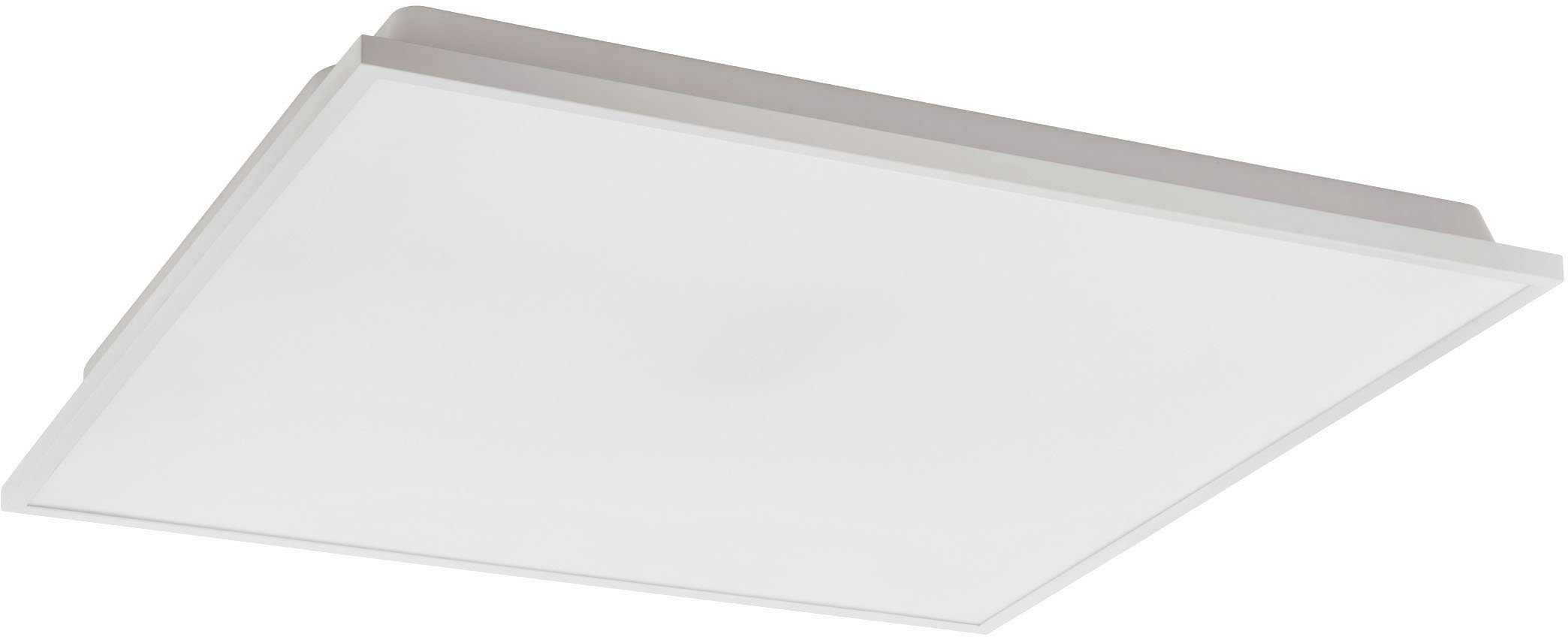 EGLO Deckenleuchte HERRORA-Z Deckenlampe weiß, Tuneable White, ZigBee 3.0, Panel, Timer, Bluetooth, CCT - über Fernbedienung, Dimmfunktion, Ein-/Ausschalter, Farbsteuerung, Farbwechsel, Memoryfunktion, Nachtlichtfunktion, Smart Home, Weckerfunktion, dimmbar über Fernbedienung, mehrere Helligkeitsstufen, LED fest integriert, warmweiß - kaltweiß, App / Sprachsteuerung Alexa, ‎59,5 x 59,5 x 4 cm, exkl. Fernbedienung