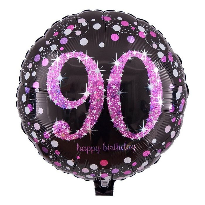 Anagram Folienballon Folienballon rund - Zahl 90 - Pink Celebration - 4