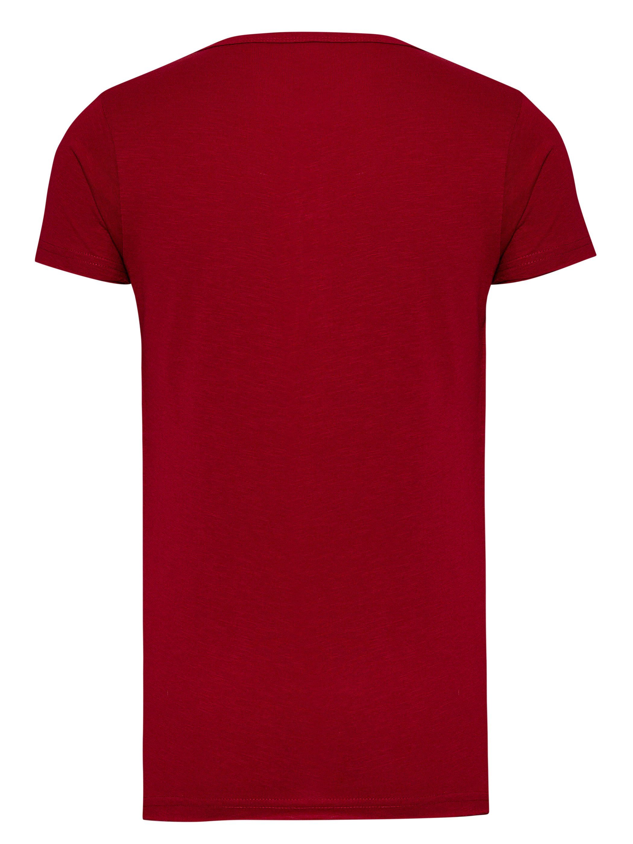 T-Shirt (Packung) T-Shirt T-Shirt V-Neck red Double Rot 190511) V-Neck Pete WOTEGA Pete Layer Layer Double (biking