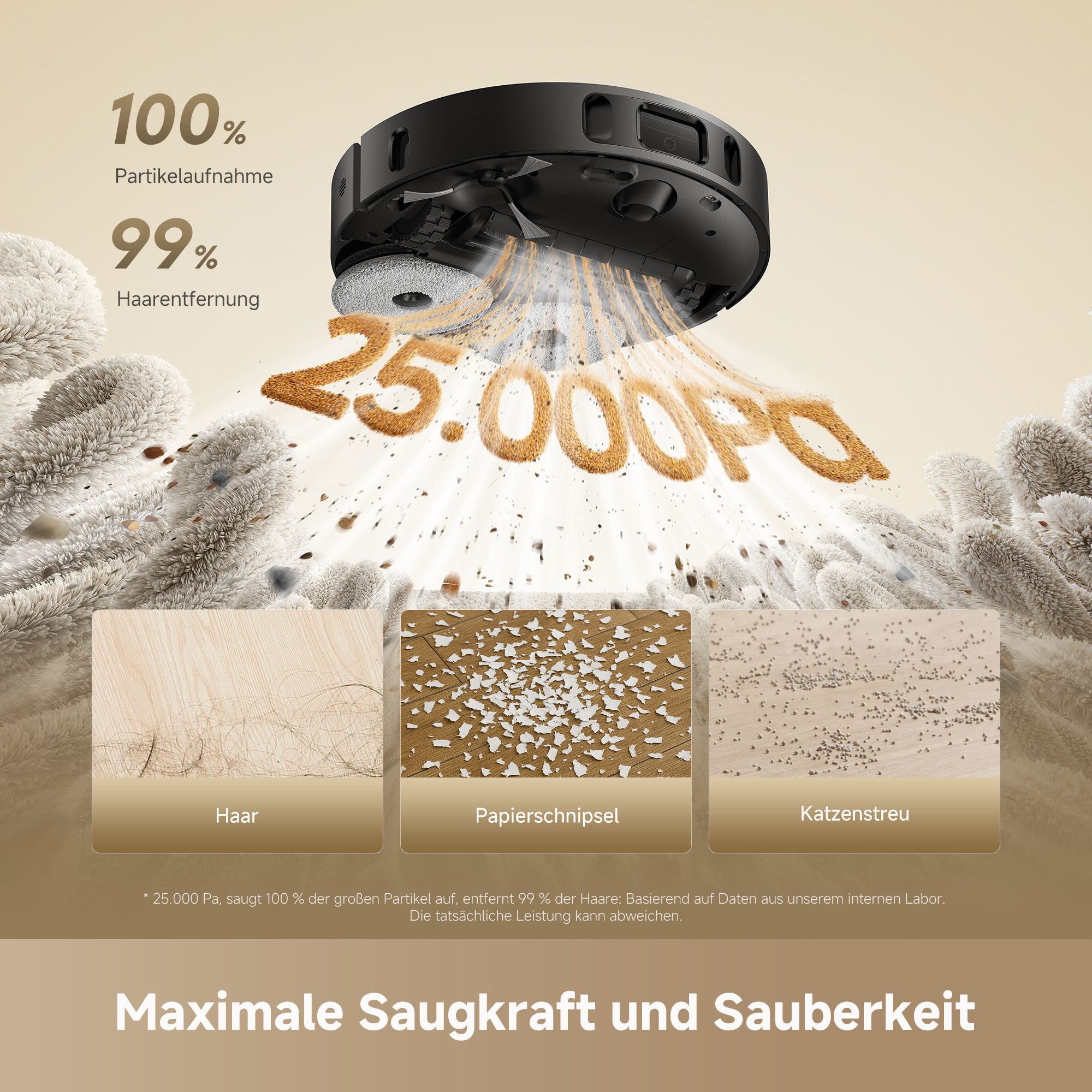 Dreame Saugroboter D30 Ultra Black, 700 W, mit Beutel, Absaugstation,Heißlufttrocknung, Kantenreinigung