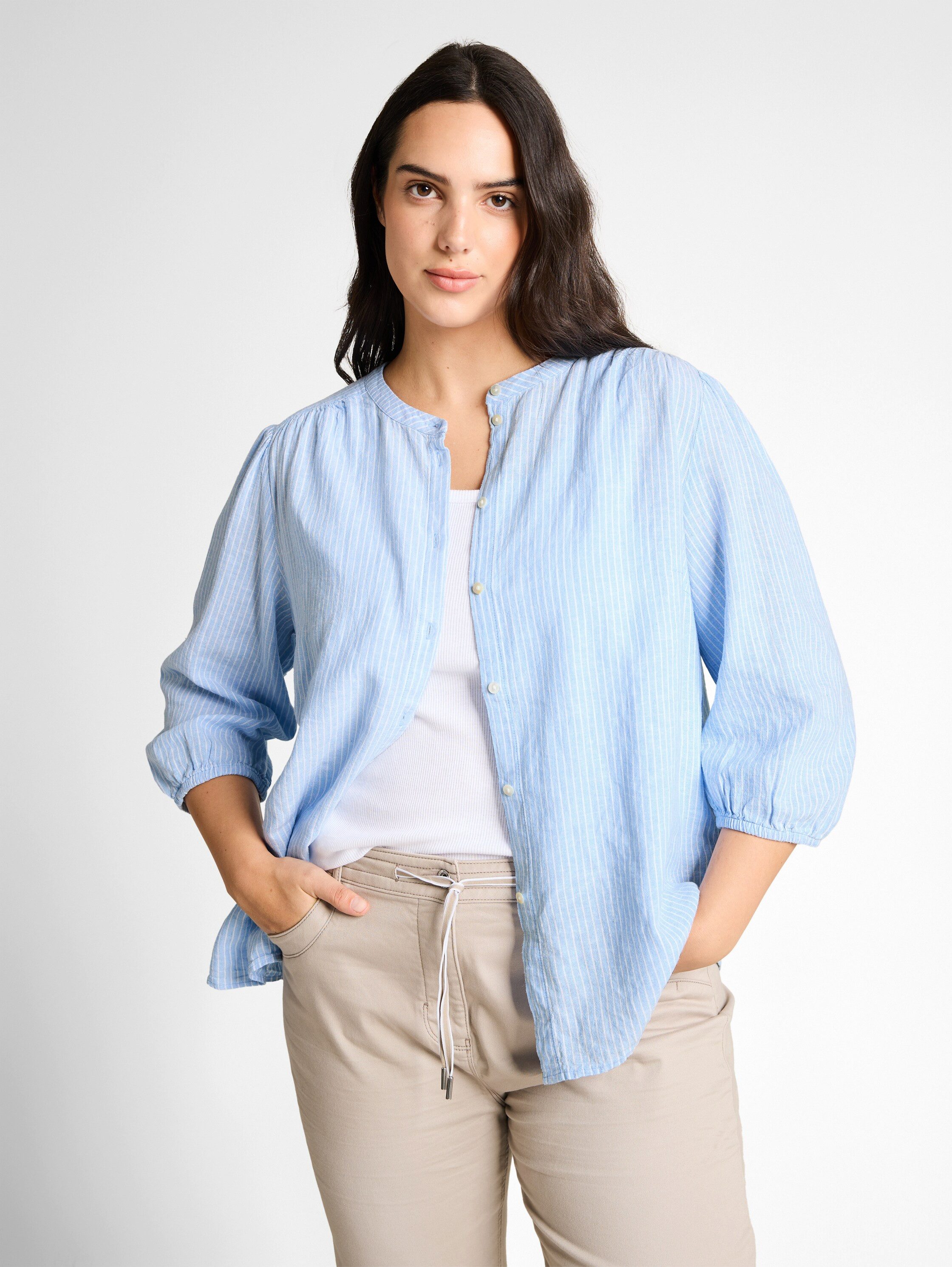 TOM TAILOR PLUS Schluppenbluse mit Streifen-Design
