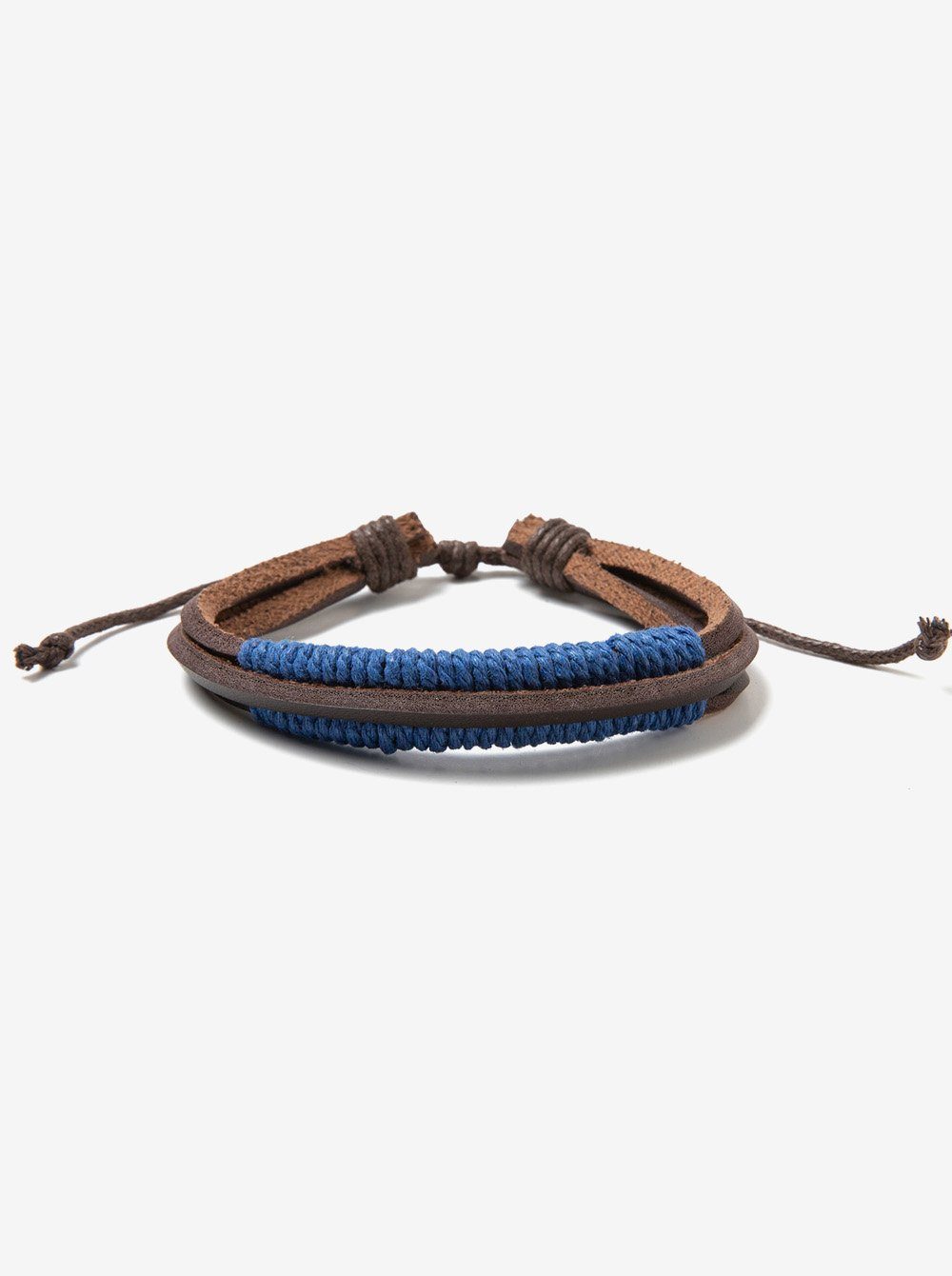 (4-St, Perlenarmband Herren Armband Holz Einstellbar Lederarmbänder Blau Set axy Set), Geflochtene Mode 4er Armband