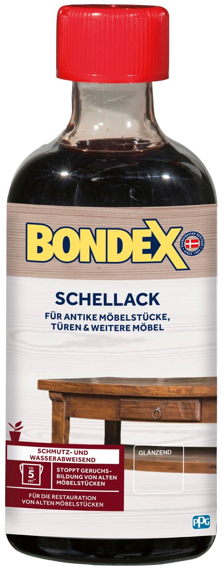 Bondex Holzlack SCHELLACK, Farblos /Glänzend, 0,25 Liter Inhalt | Holzlacke