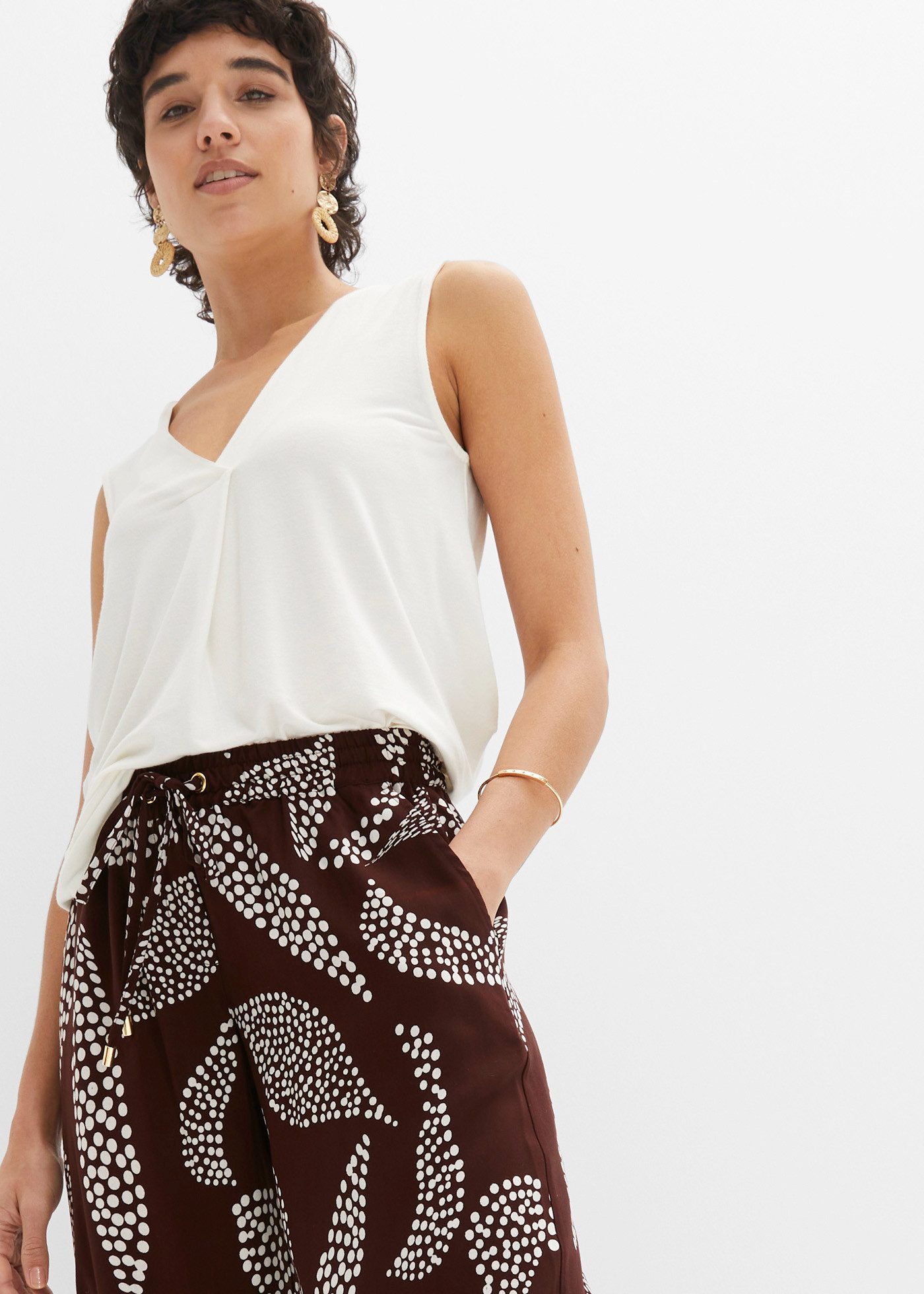 bonprix Marlene-Hose aus Viskose, loose fit, mit Schnürung, in vielen Größen erhältlich