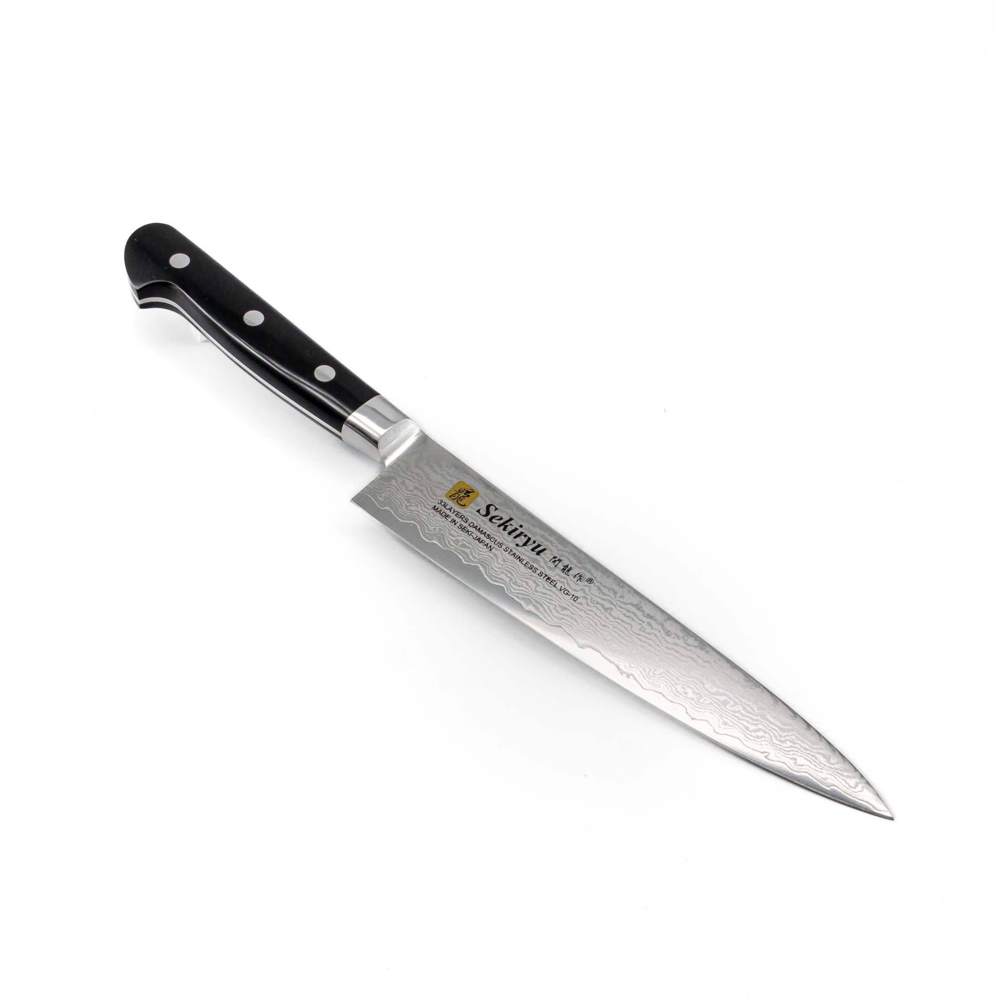 teayumi Asiamesser Sekiryu Silber VG-10 Schwarz, Hocho Kochmesser Petty 33-Schichten