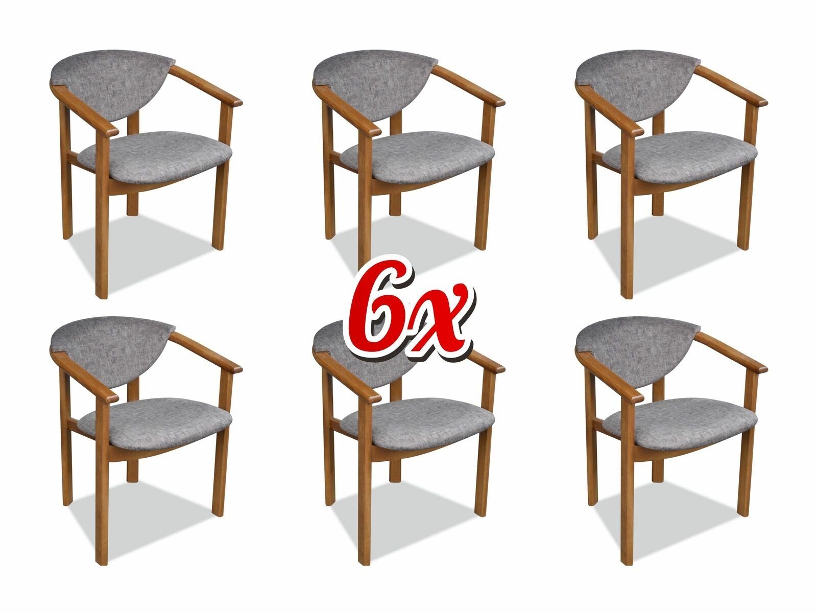JVmoebel Stuhl, Garnitur Komplett K27 6x Designer Stuhl Set Esszimmer Lehn Polster Sitz Stühle