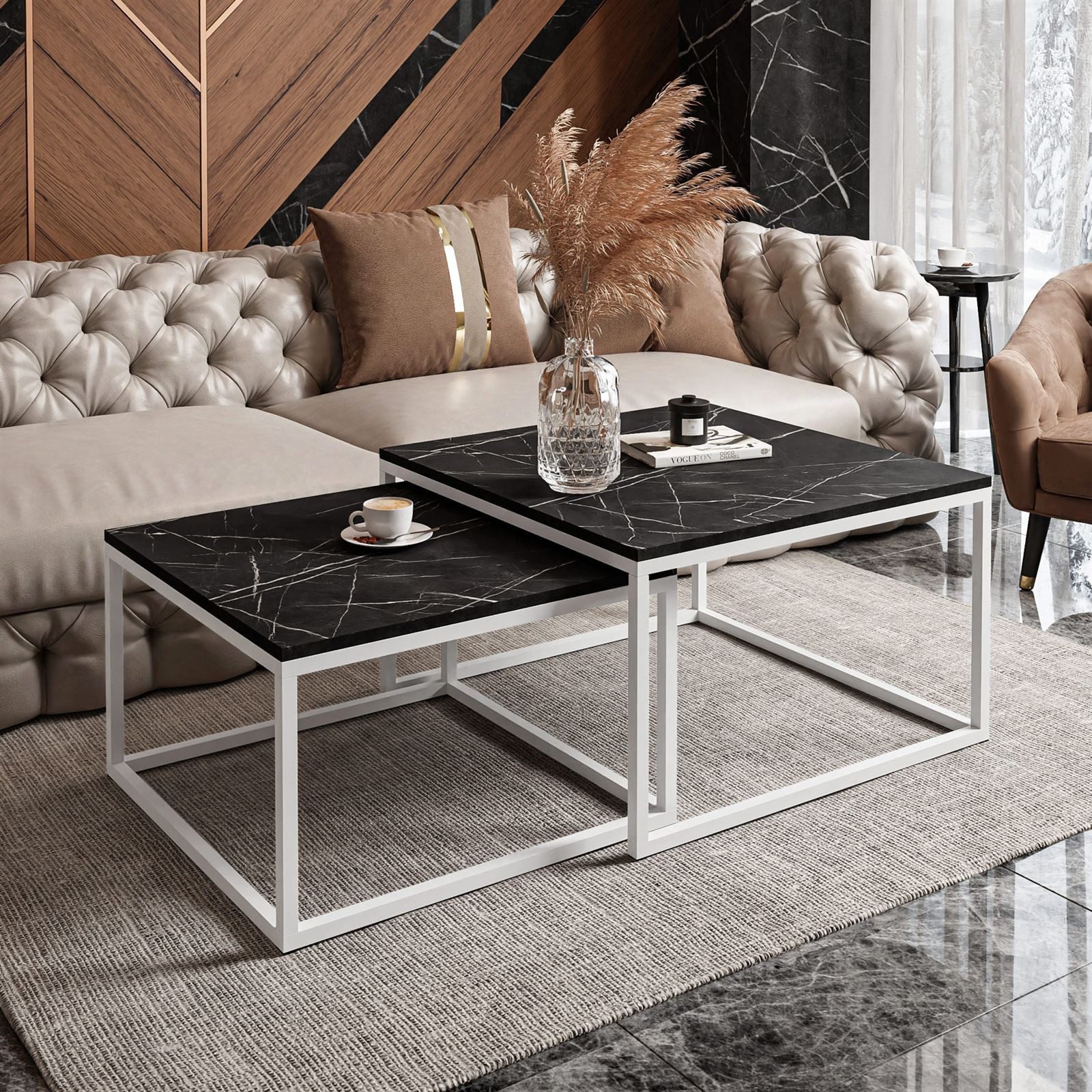 Lookway Couchtisch YOSHI 2in1 Schwarz Grigia günstig online kaufen