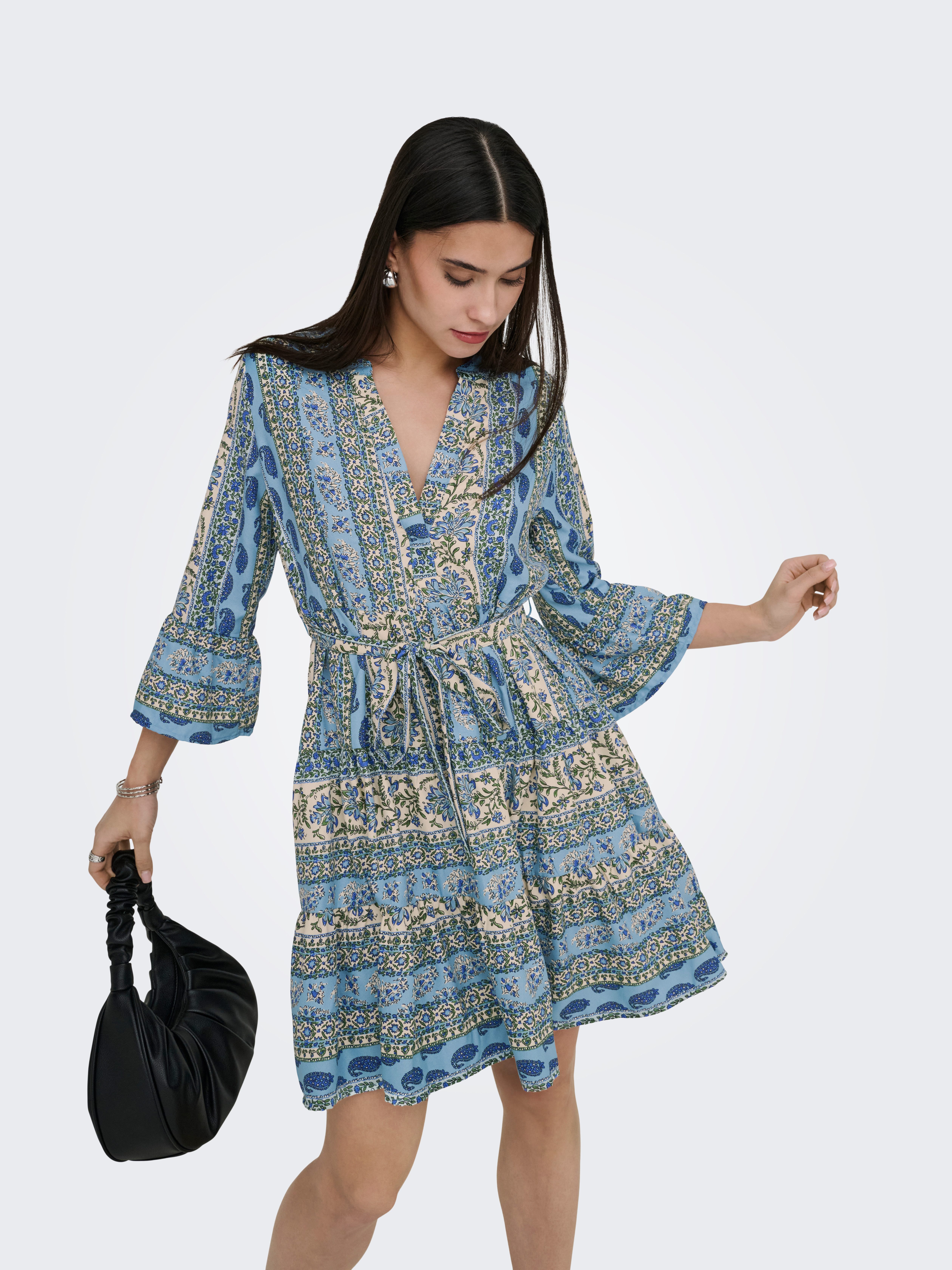 ONLY Tunikakleid ONLSINA LIFE 3/4 SHORT DRESS NOOS WVN mit Volant