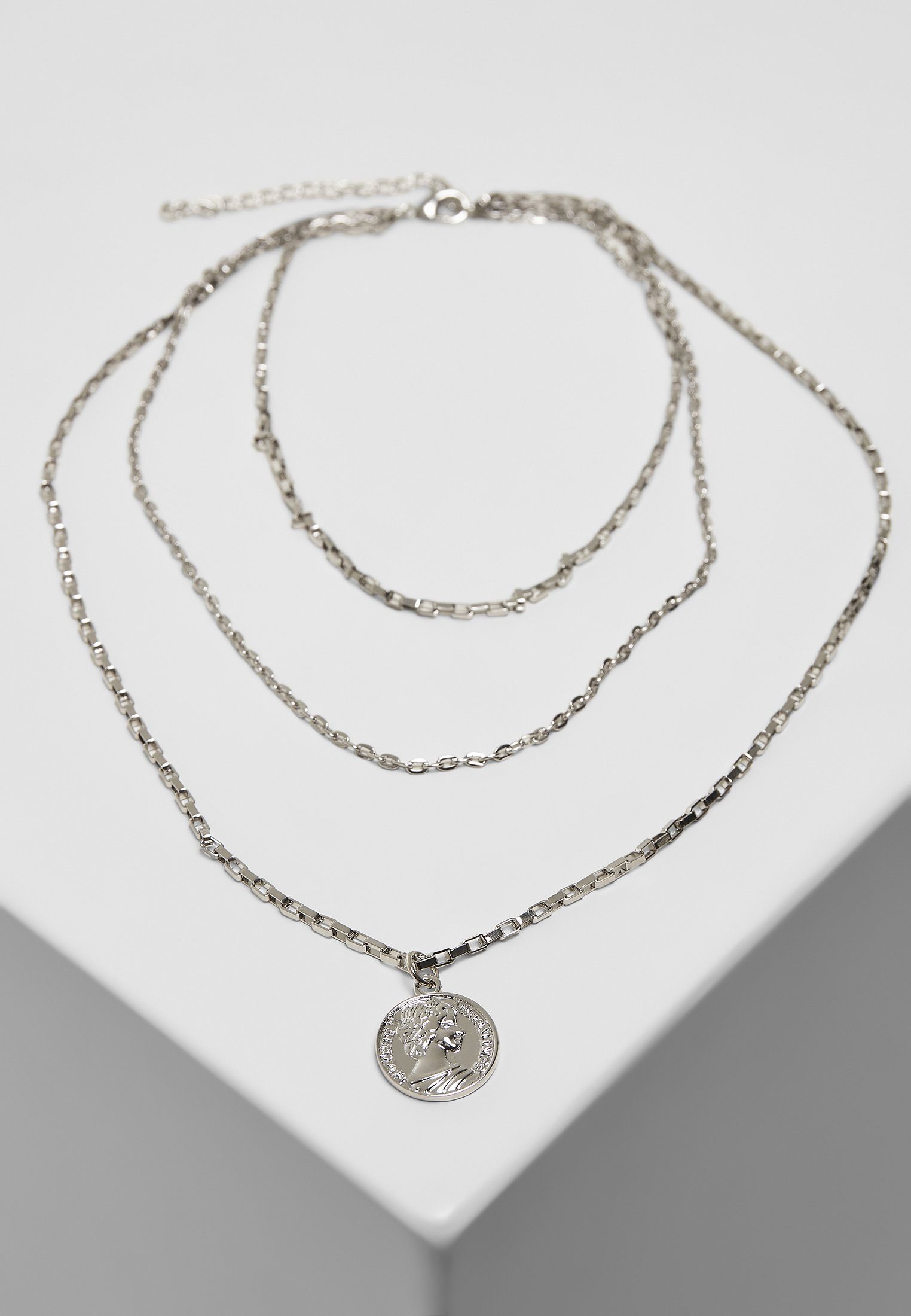 URBAN CLASSICS Edelstahlkette Accessoires Necklace silver Layering Amulet