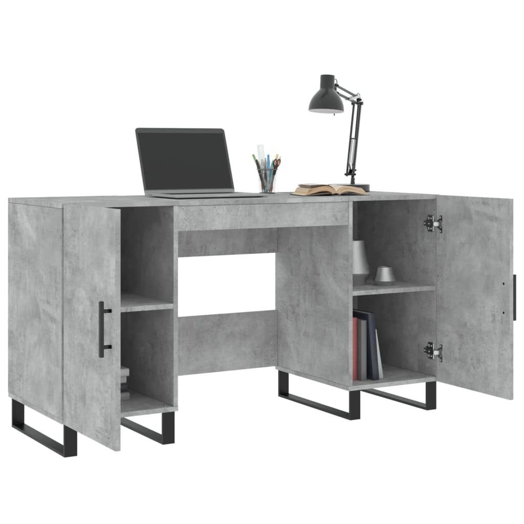 Betongrau 140x50x75 cm furnicato Holzwerkstoff Schreibtisch