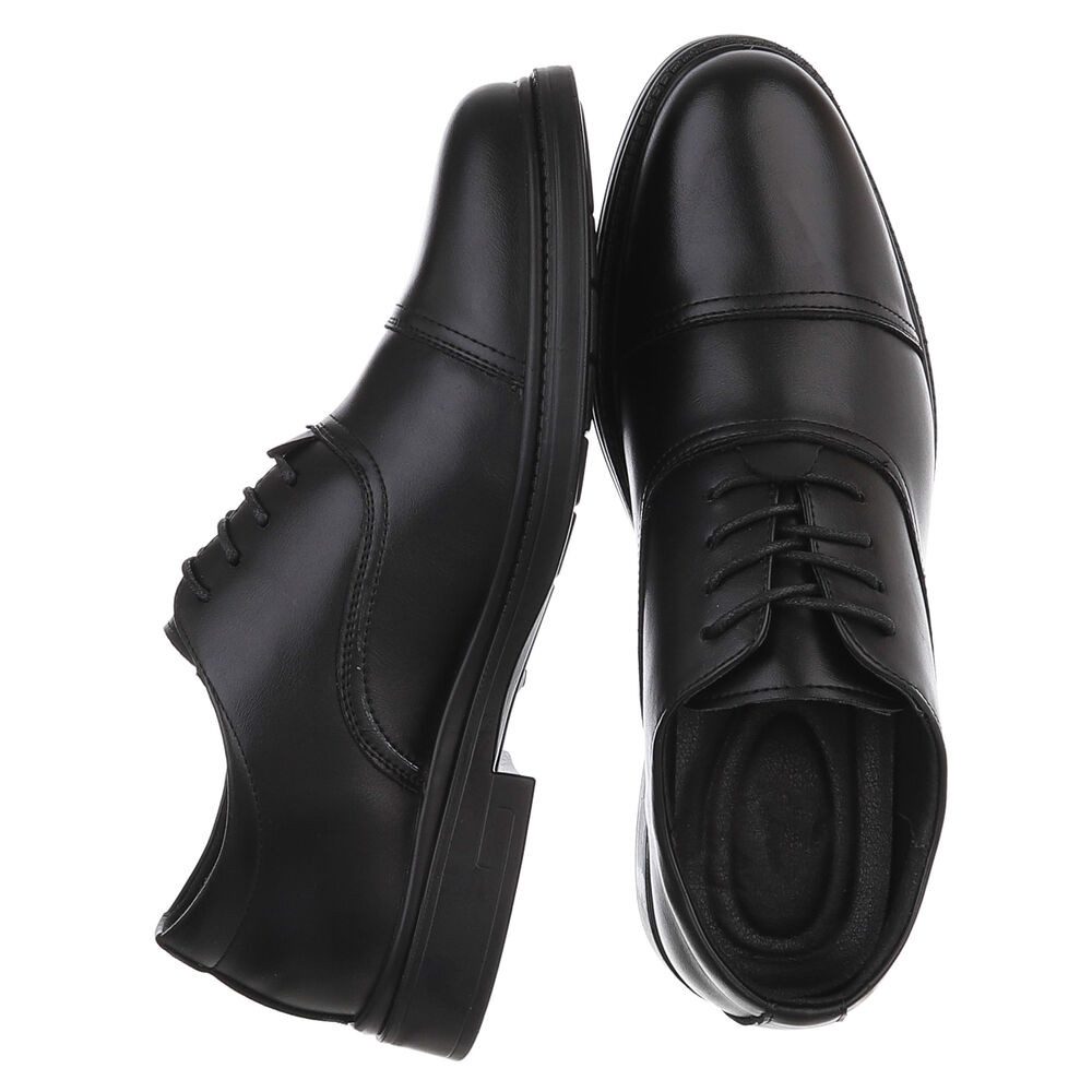 Coolwalk Herrenschnürschuh Elegant mit 4-Loch-Schnürung Schnürschuh (92009969) Blockabsatz Business-Schuhe in Schwarz – Bild 2 von 5