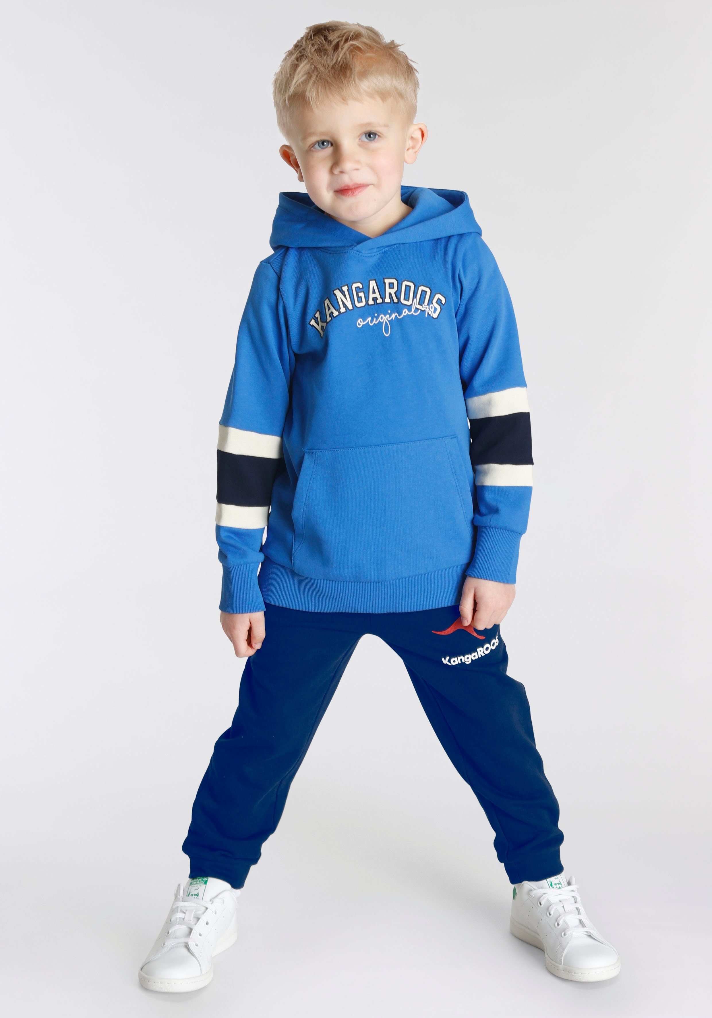 mit für KangaROOS Streifen Mini Kapuzensweatshirt Ärmeln, an Colorblocking, den Jungen