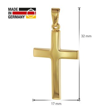 trendor Kreuzanhänger Kreuz- Gold 750 (18 Karat) 32 x 17 mm