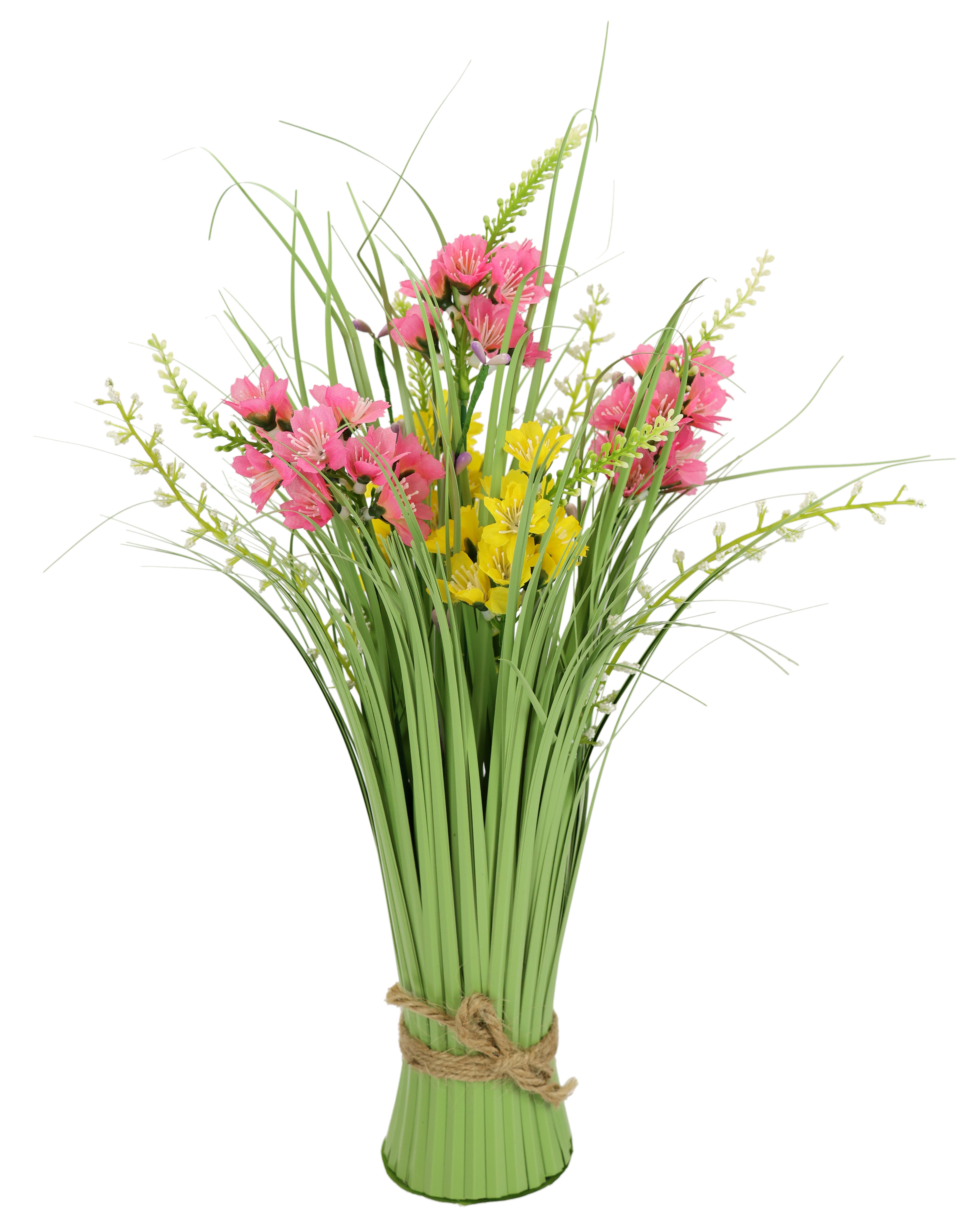 Kunstgras Grasbund mit Blüten, I.GE.A., Höhe 40 cm, Deko Grasbusch Gräser Kunstblume Kunstpflanze Künstliche Pflanze