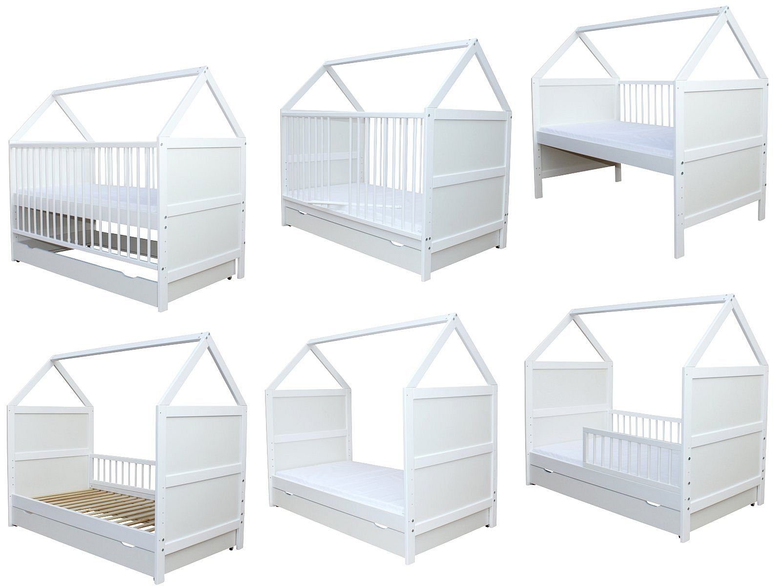 Micoland Hausbett Babybett Haus 140x70cm + günstig online kaufen