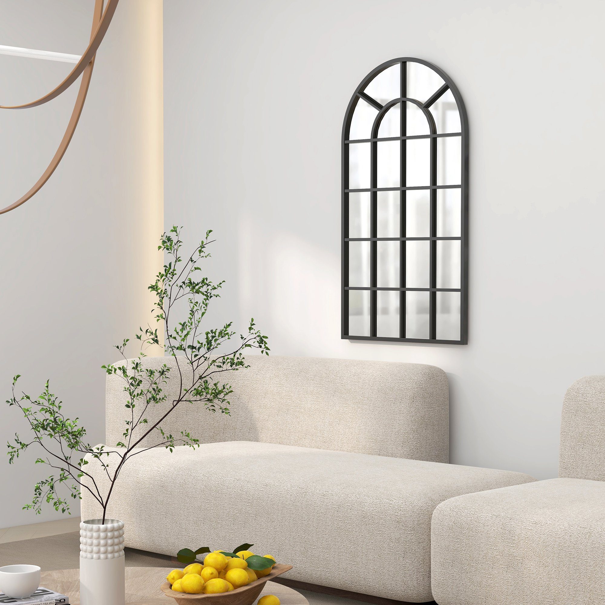 HOMCOM Wandspiegel Flurspiegel mit Metallrahmen (Wohnzimmerspiegel, günstig online kaufen