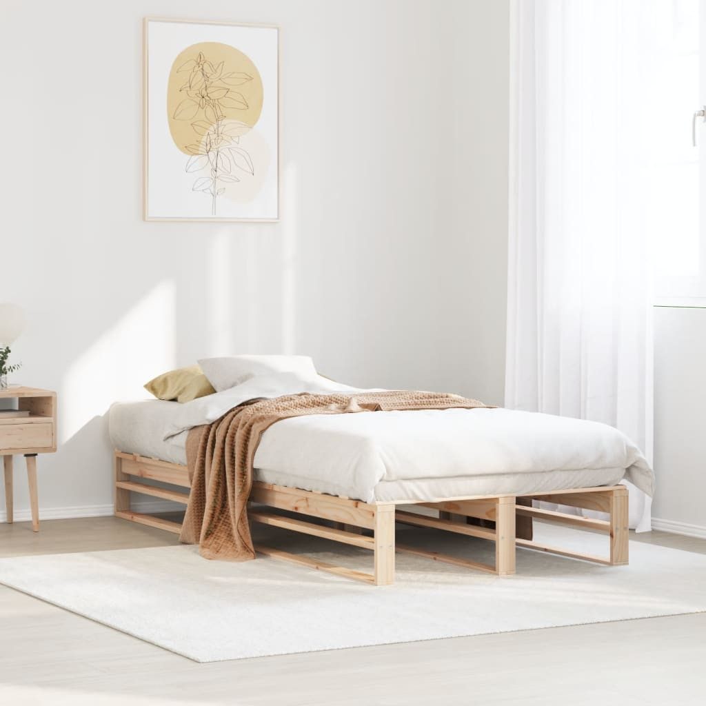 vidaXL Bett Massivholzbett ohne Matratze 75x190 günstig online kaufen