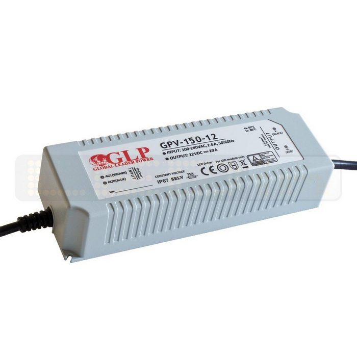 LED-Line LED Trafo 150W 12 5A 12V Netzteil IP67 Wasserdicht Transformator Treiber für LED Streifen Beleuchtung LED Trafo