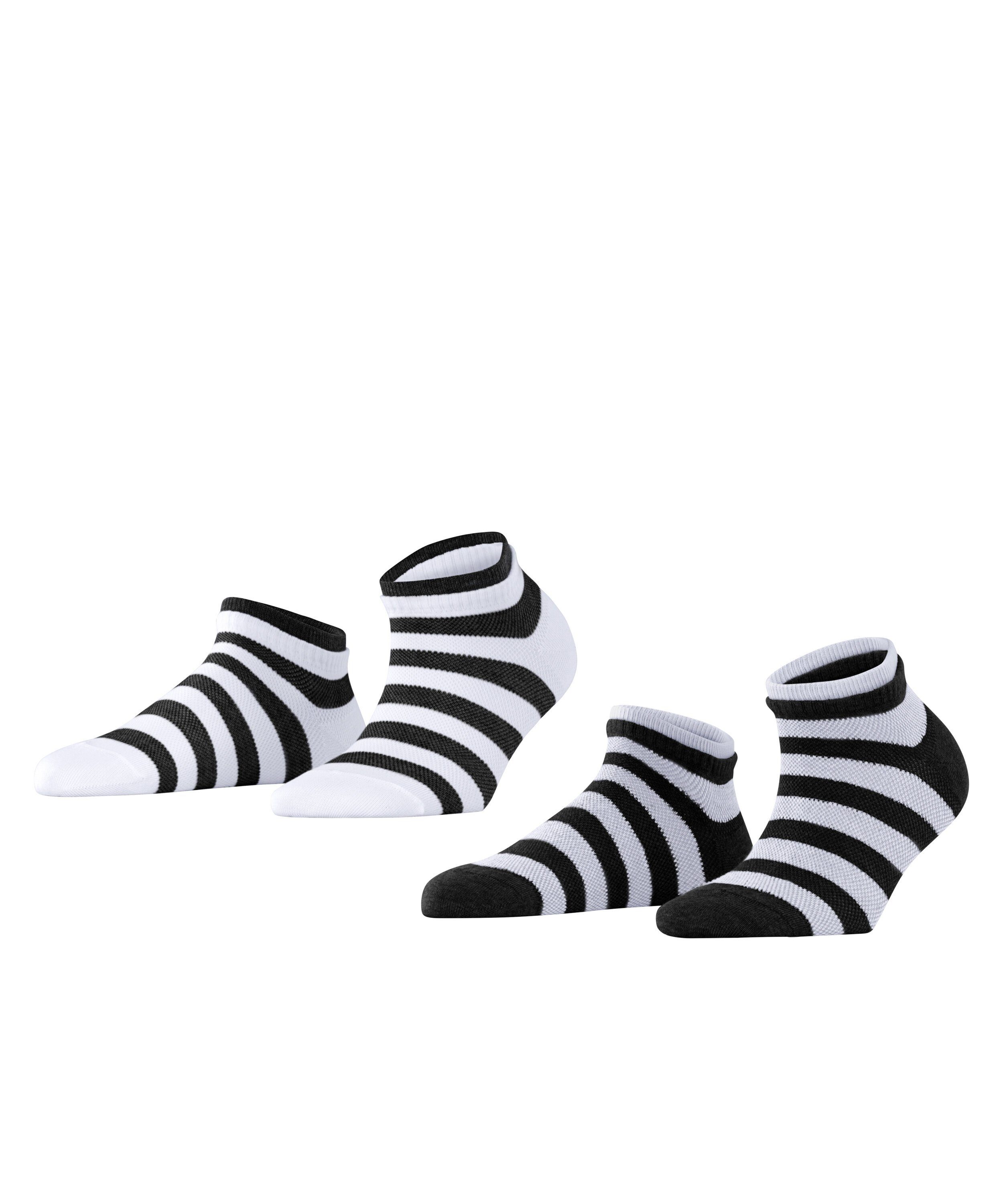 Esprit Sneakersocken Mesh Stripe 2-Pack (2-Paar) aus Biobaumwolle