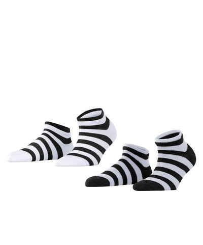 Esprit Sneakersocken Mesh Stripe 2-Pack aus Biobaumwolle