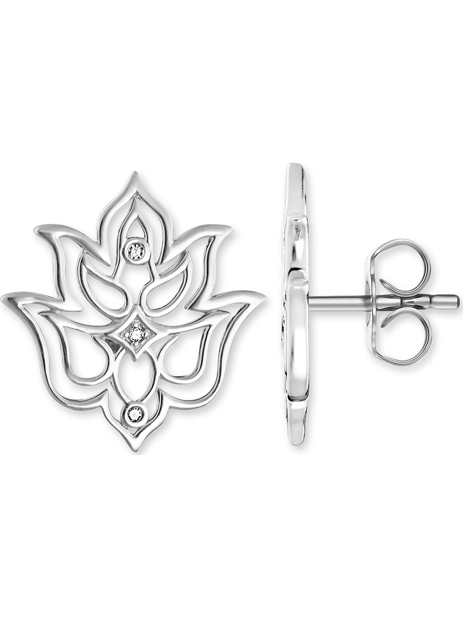 Thomas Sabo Damen Ohrstecker Aus 925er Sterlingsilber Mit Schwarzen Zirkonia - H2021-643-11