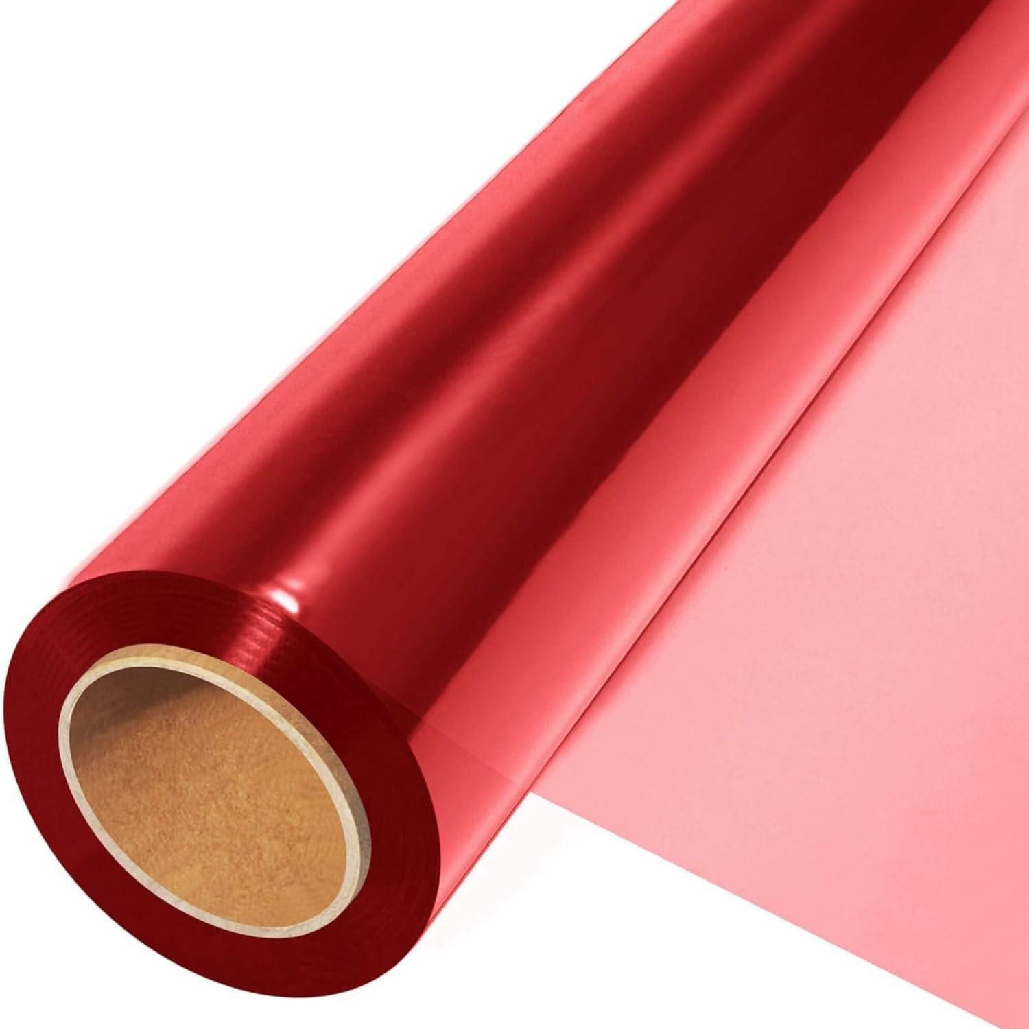 LuxusKollektion Geschenkfolie Cellophan Rolle Rot 30M x 40cm