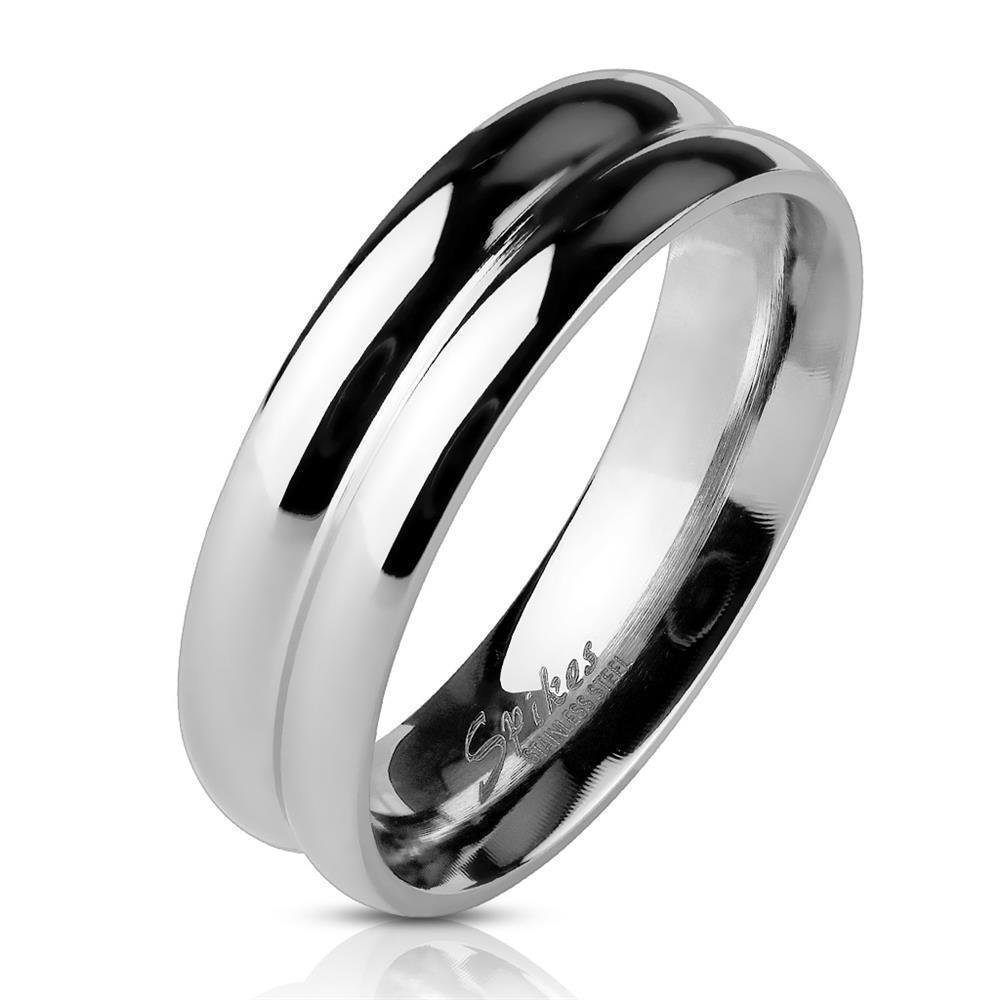 Fingerring Ring zweireihig Silber aus Edelstahl Unisex